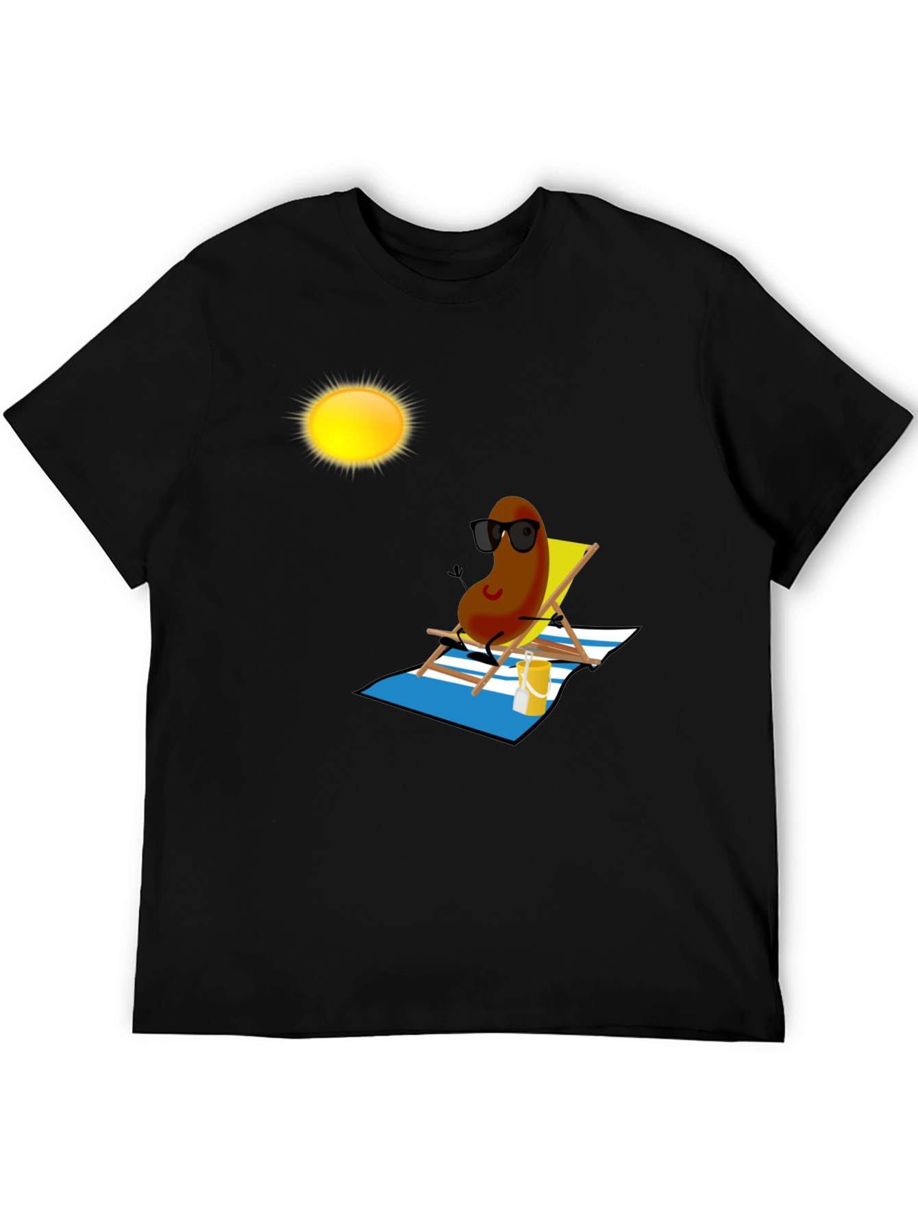Black Relaxing Bean Graphic T-Shirt view 5