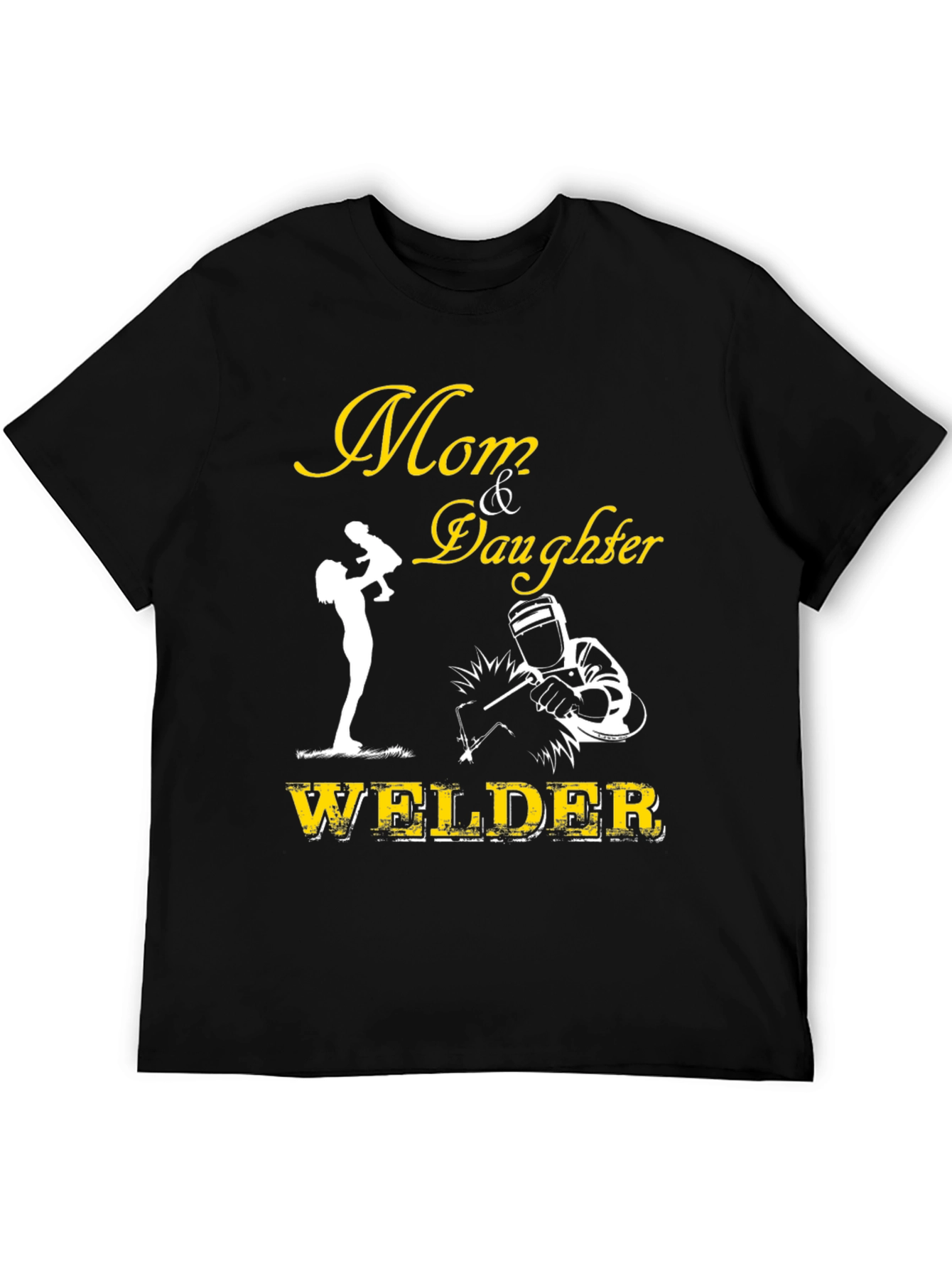 Black Mom & Daughter Welder Graphic Tee - Black view 5