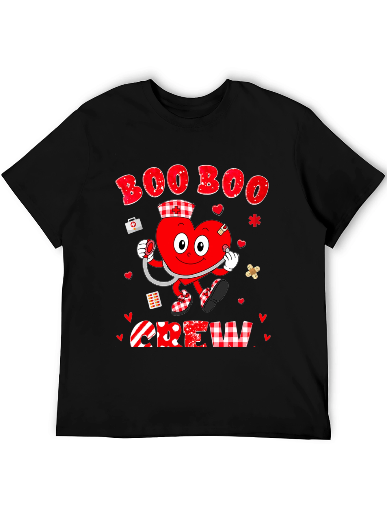 Black Boo Boo Crew Valentine's Day Graphic Tee view 5