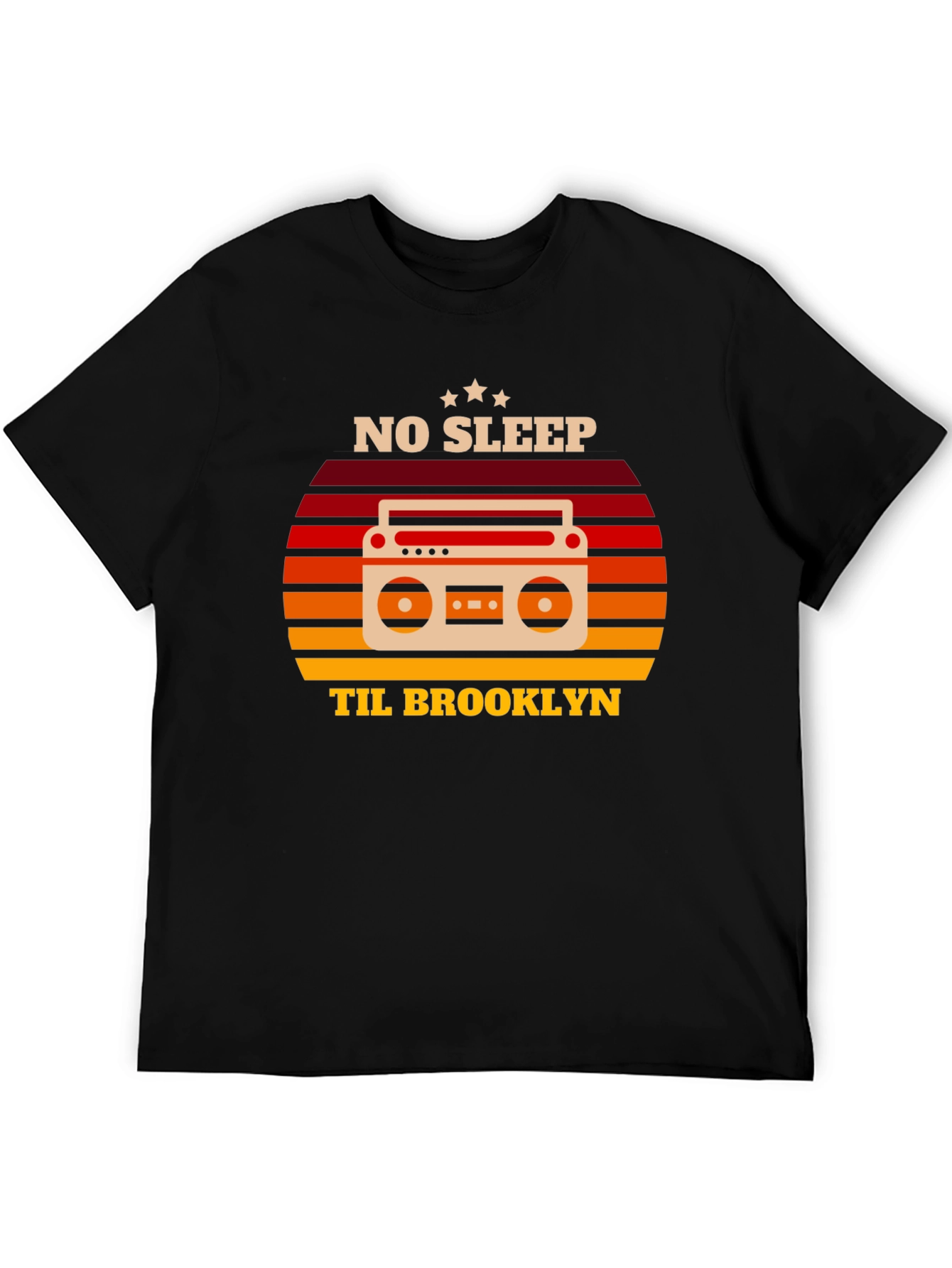Black No Sleep Til Brooklyn Retro Graphic Tee view 5