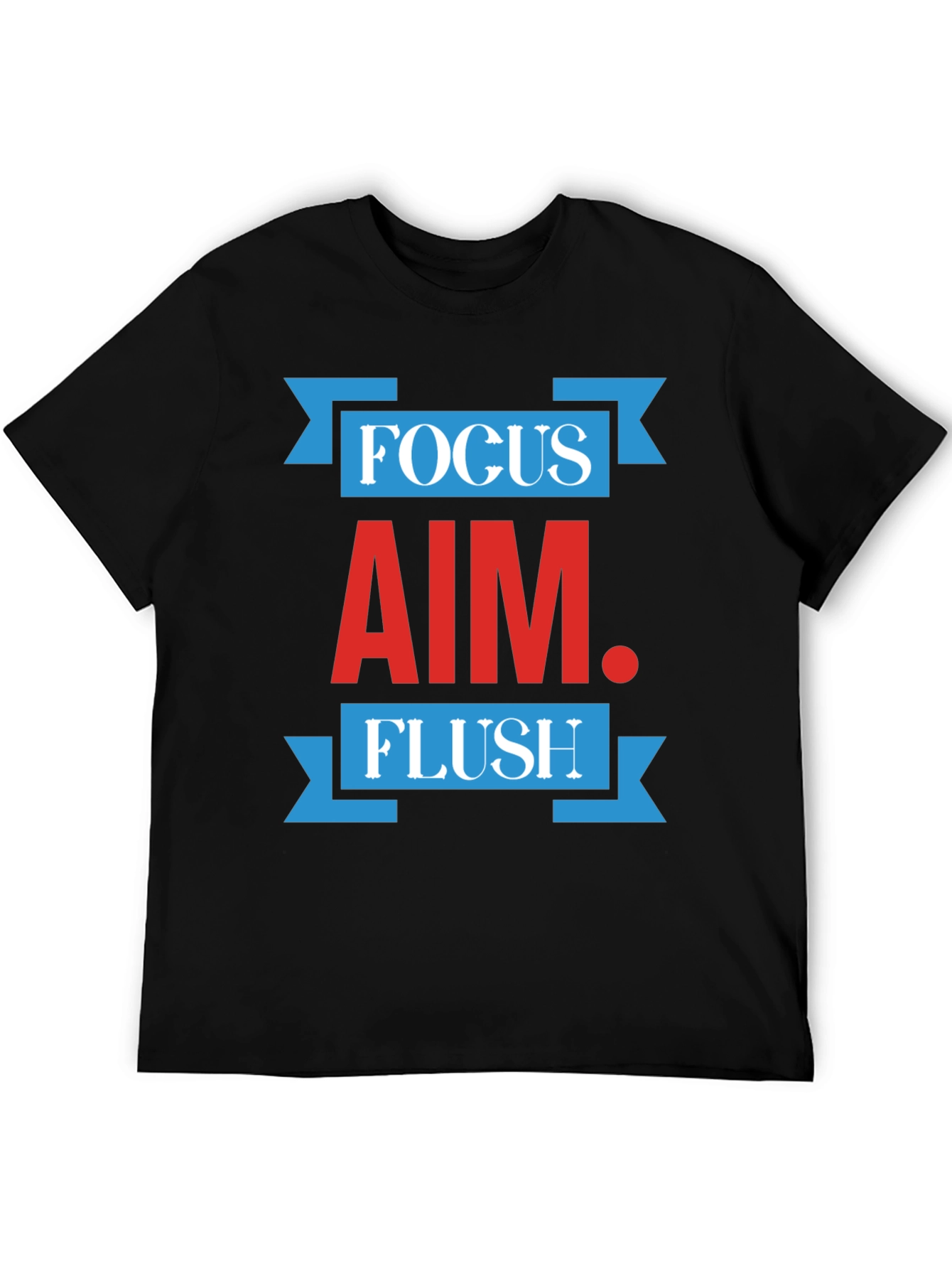 Black Focus Aim Flush Graphic Print Crew Neck T-Shirt view 5