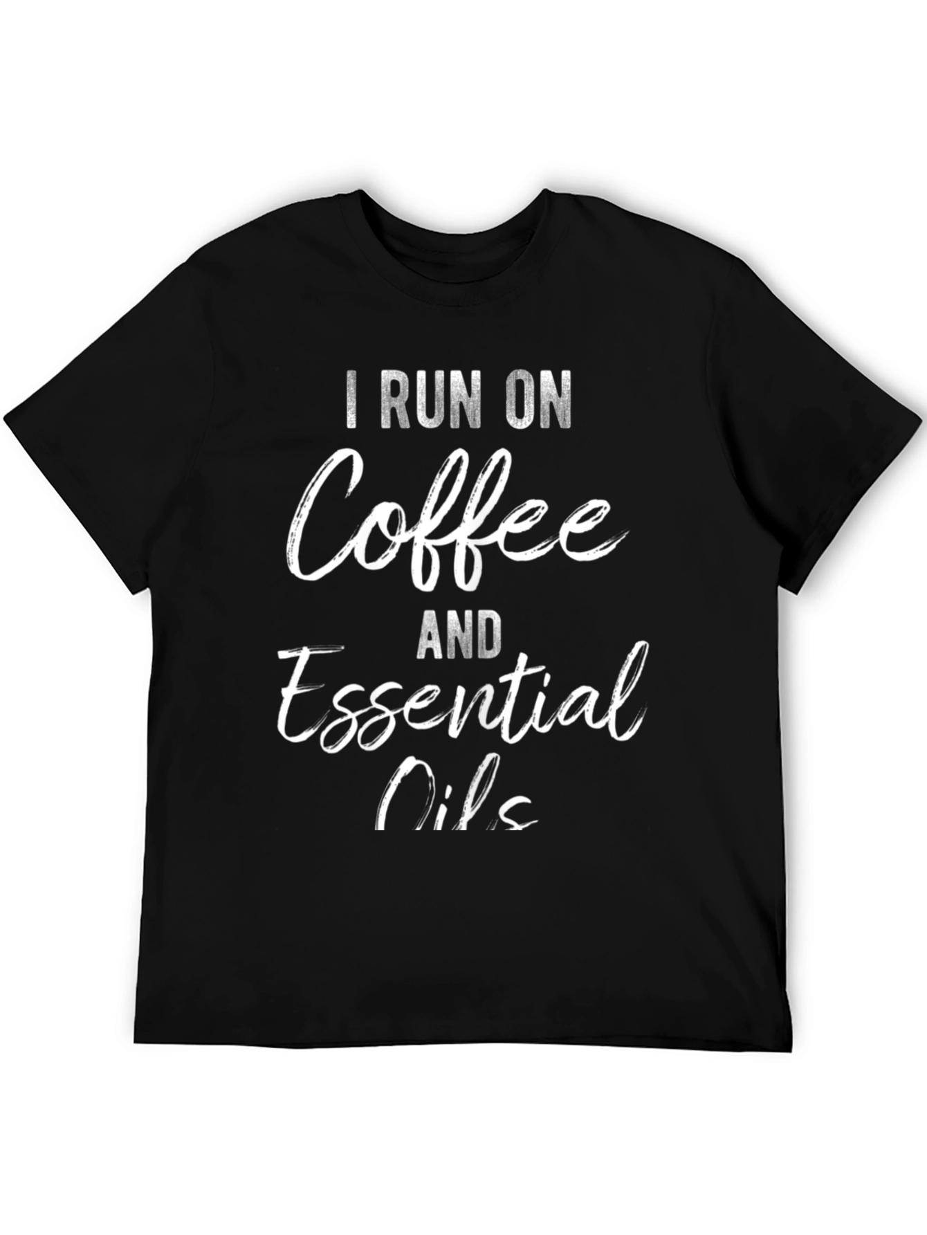 Black Coffee & Essential Oils T-Shirt - Funny Graphic Tee view 5