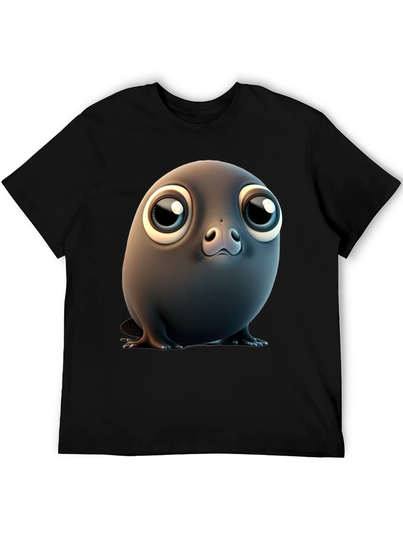 Black Seal Pup Graphic Tee - Black Cotton Blend view 5