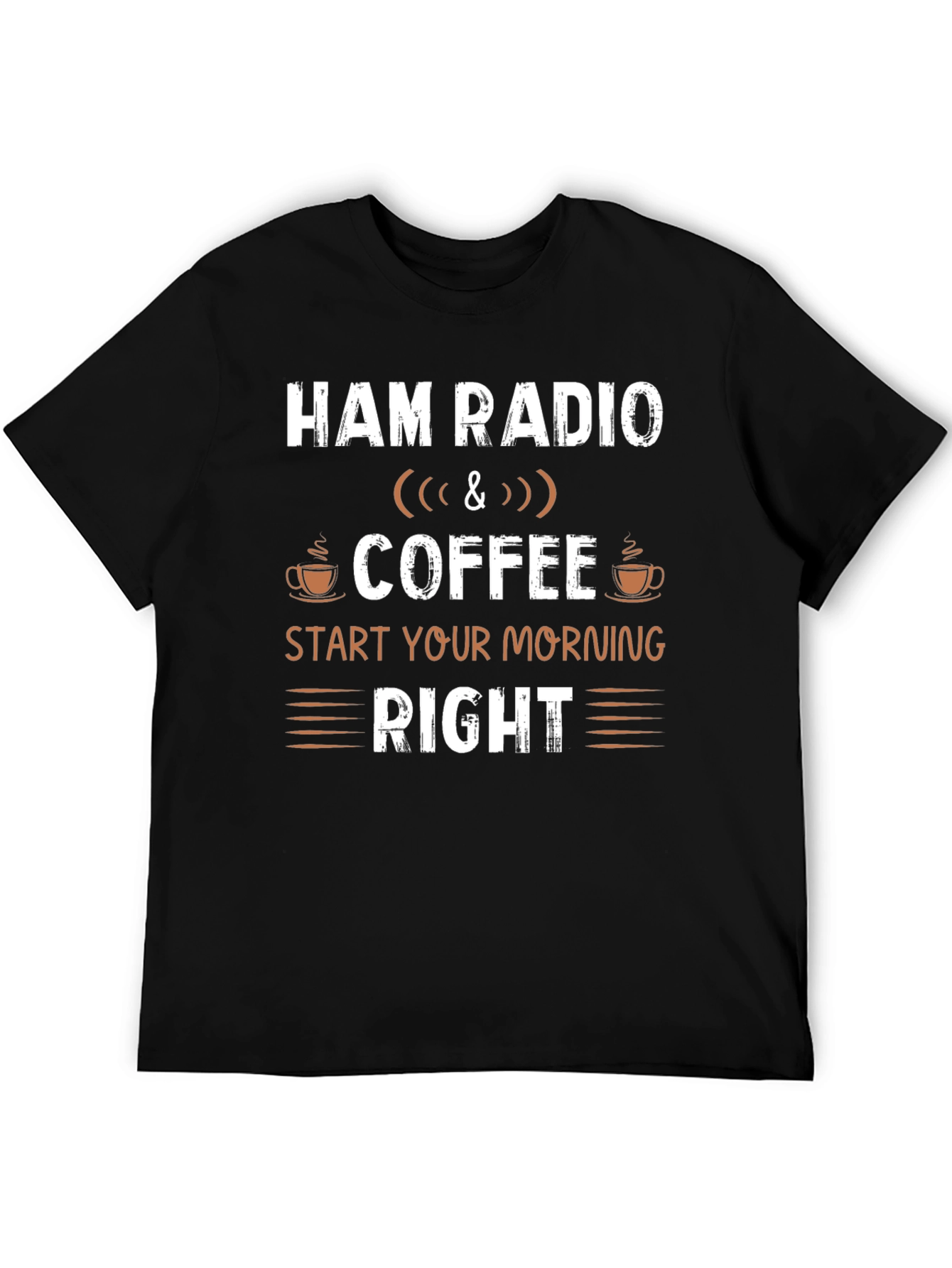 Black Ham Radio & Coffee T-Shirt - Start Your Morning Right view 5