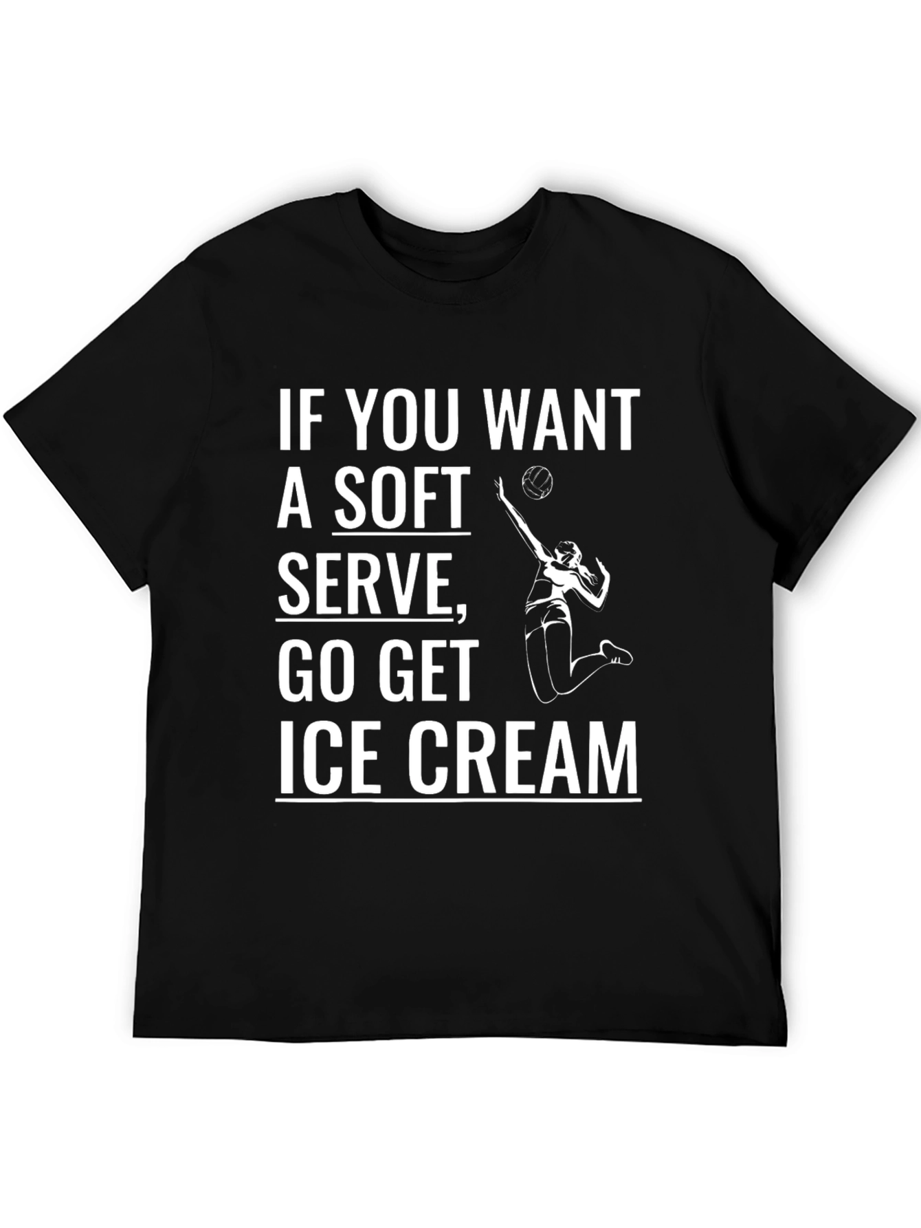 Black Volleyball Serve Humor Graphic Tee view 5