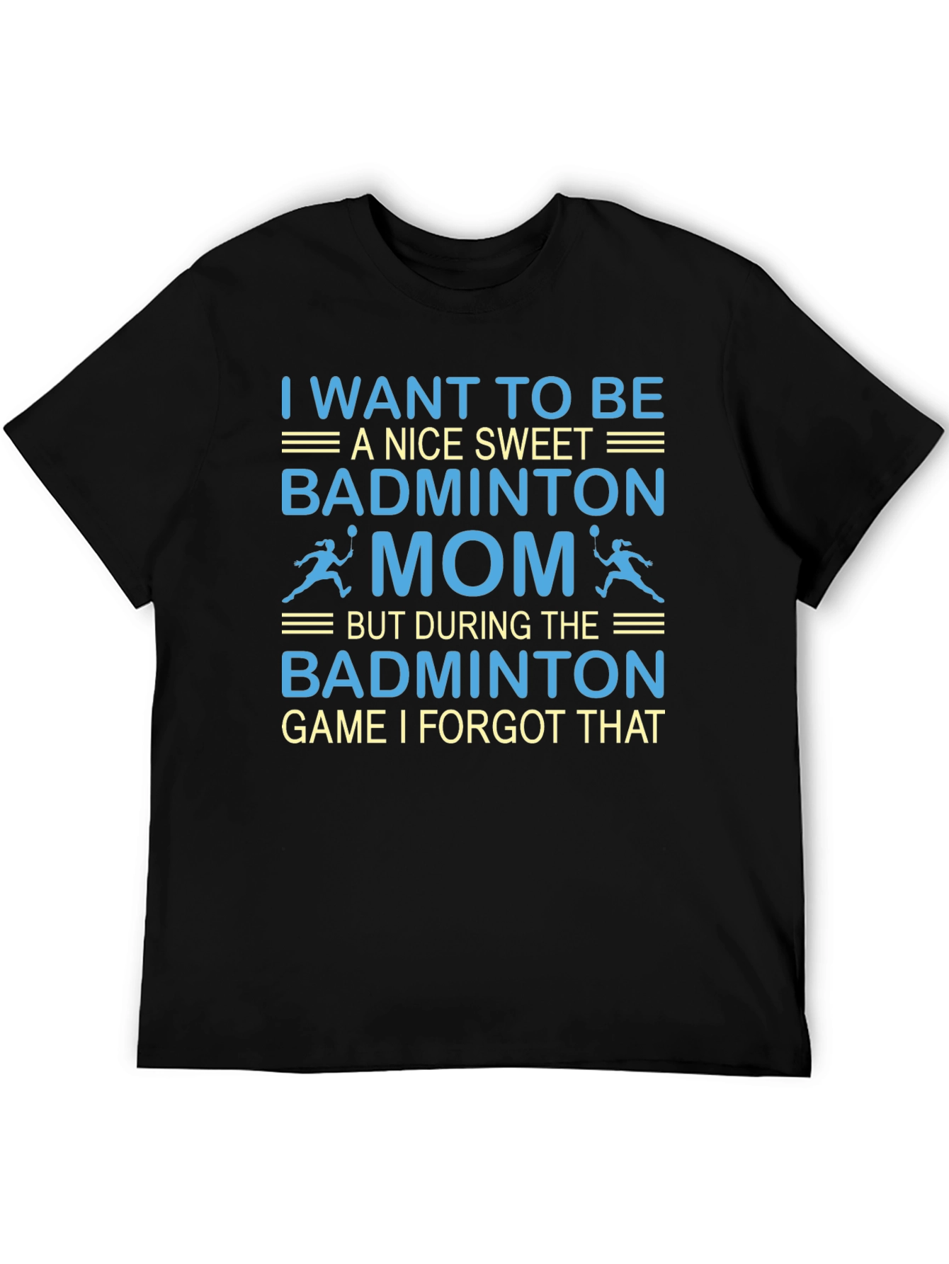 Black Badminton Mom T-Shirt - Funny Game Day Tee view 5
