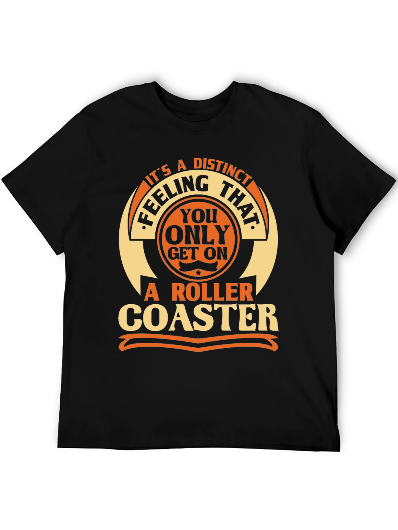 Black Distinct Roller Coaster Feeling T-Shirt view 5