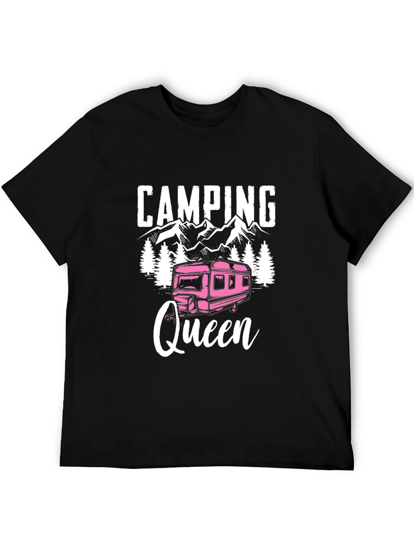 Black Camping Queen Graphic T-Shirt view 5