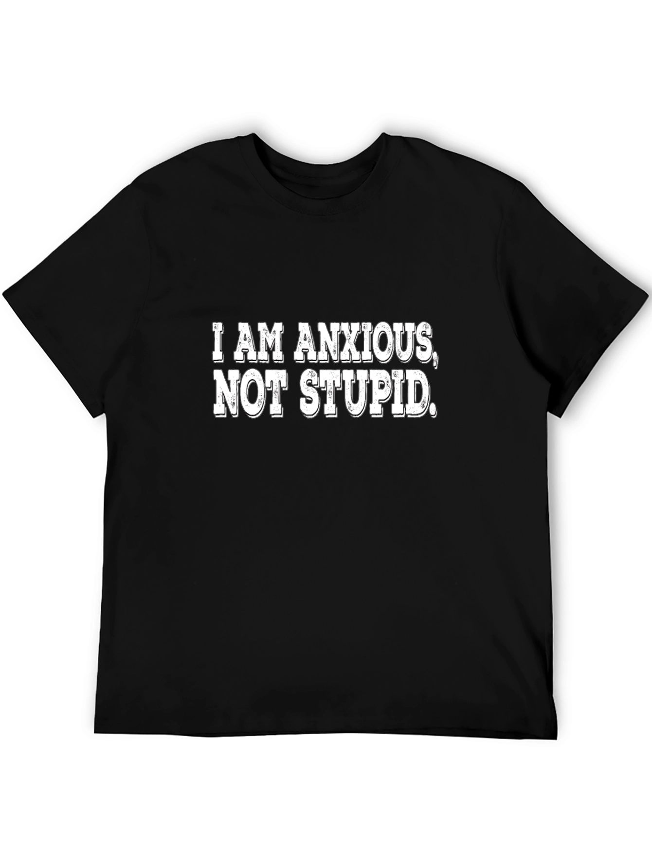 Black Anxious Not Stupid Graphic Tee view 5
