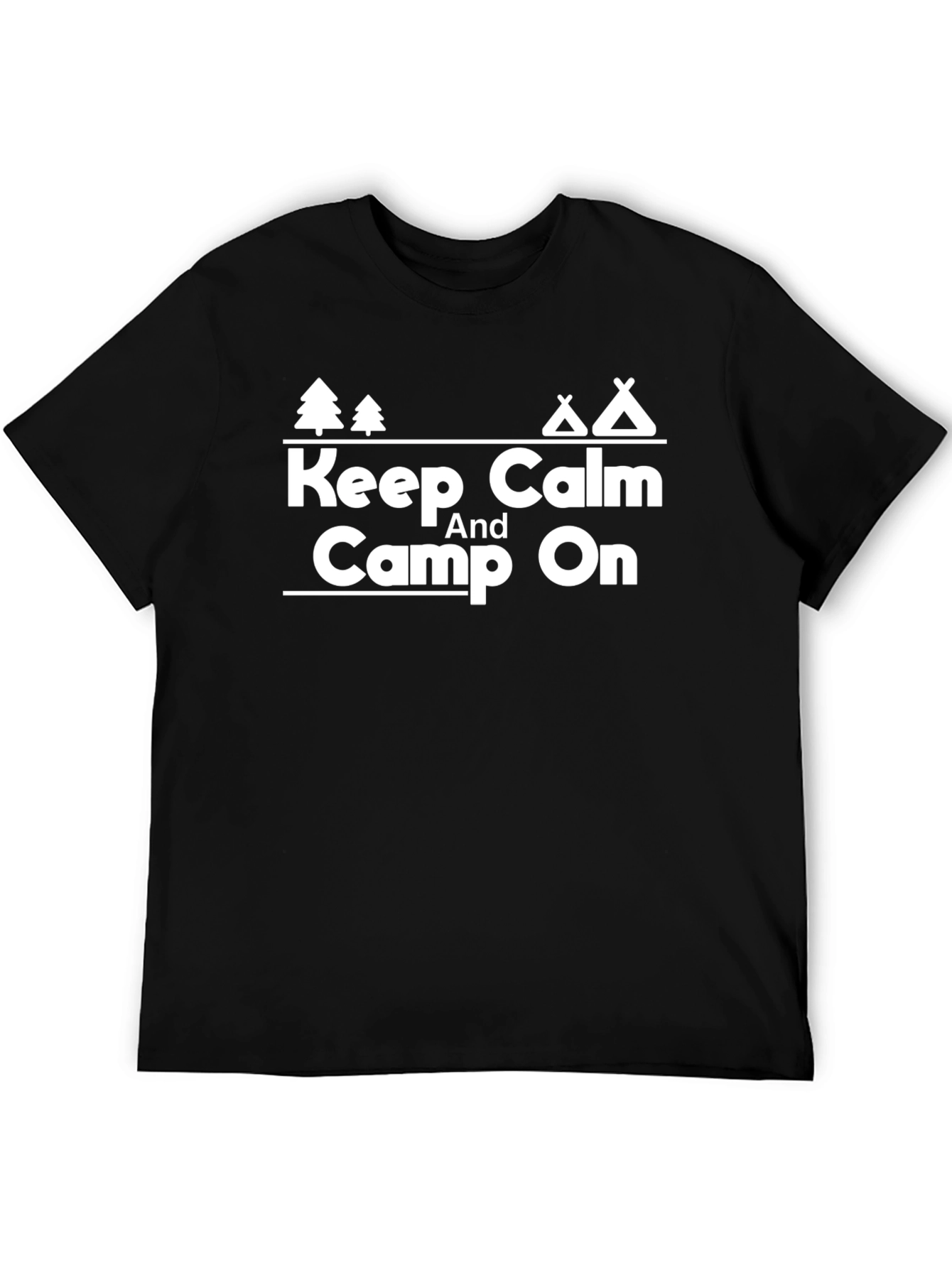 Black Keep Calm and Camp On T-Shirt view 5