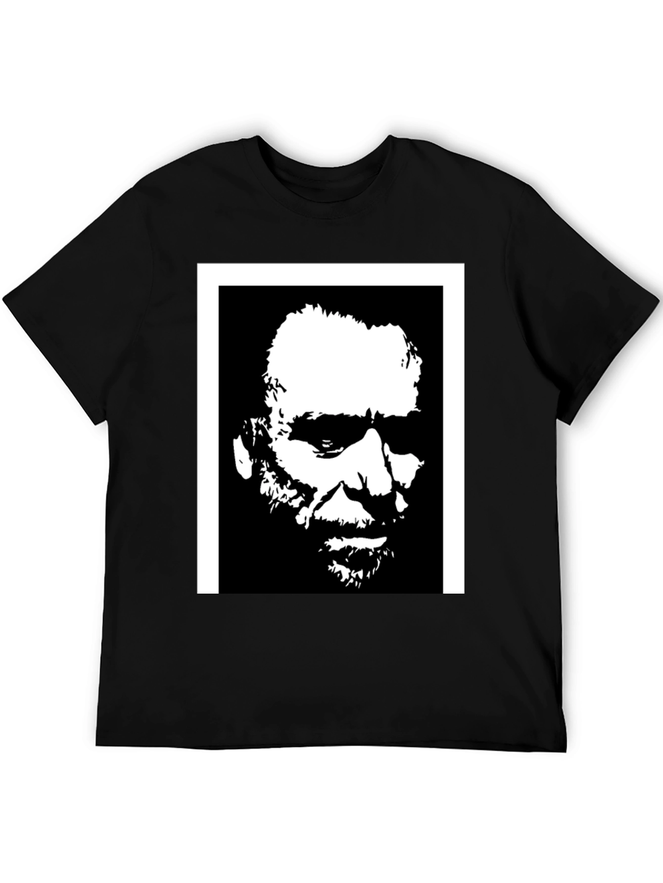 Black Black T-Shirt with Portrait Graphic view 5