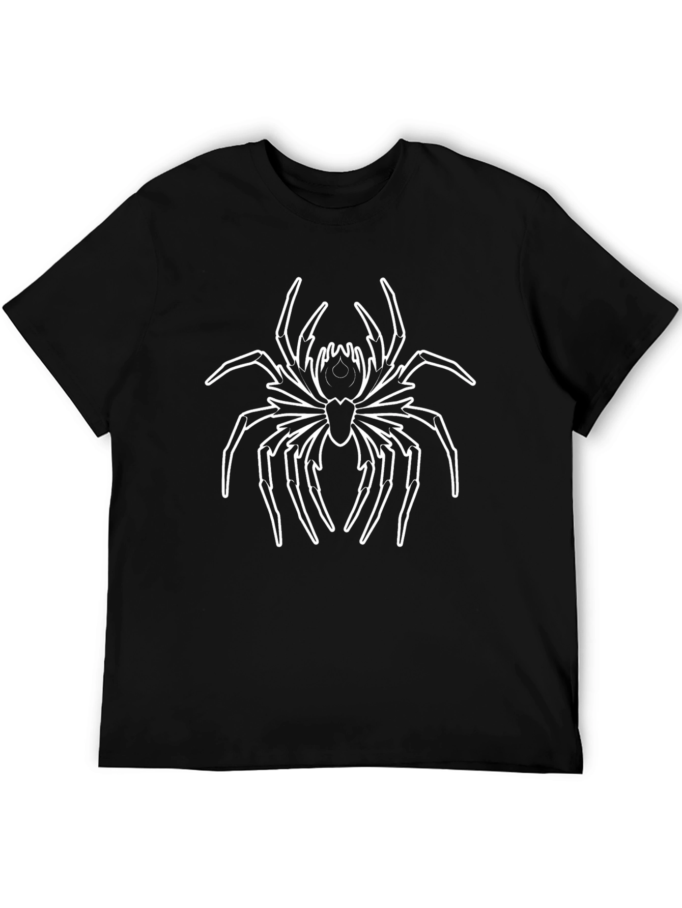 Black Black T-Shirt with White Spider Graphic view 5