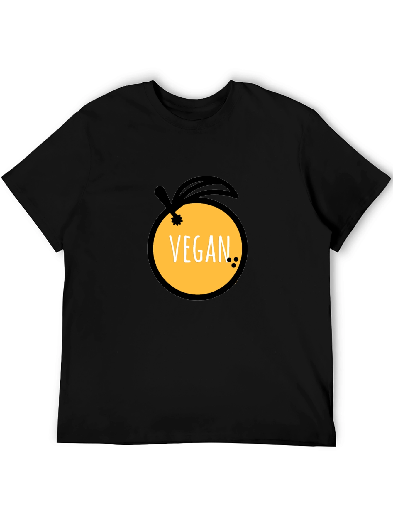 Black Vegan Orange Graphic Tee view 5