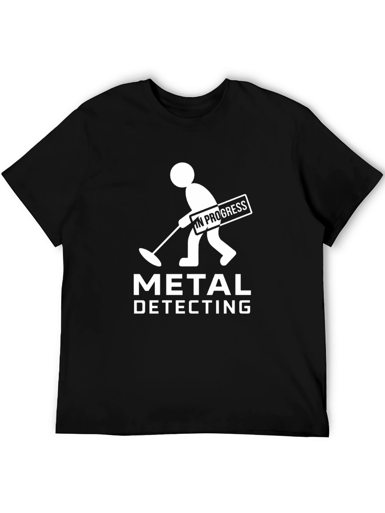 Black Metal Detecting In Progress Funny Black T-Shirt view 5