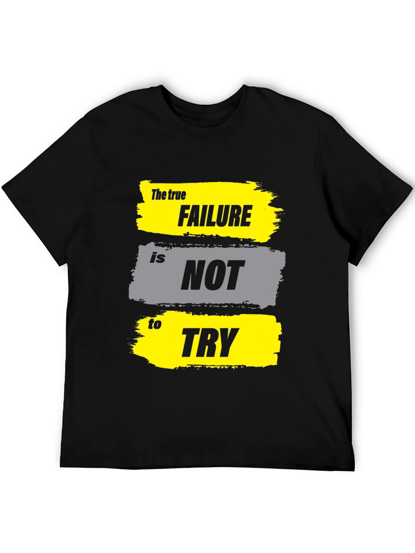 Black Motivational T-Shirt - Failure is Not to Try - Black view 5