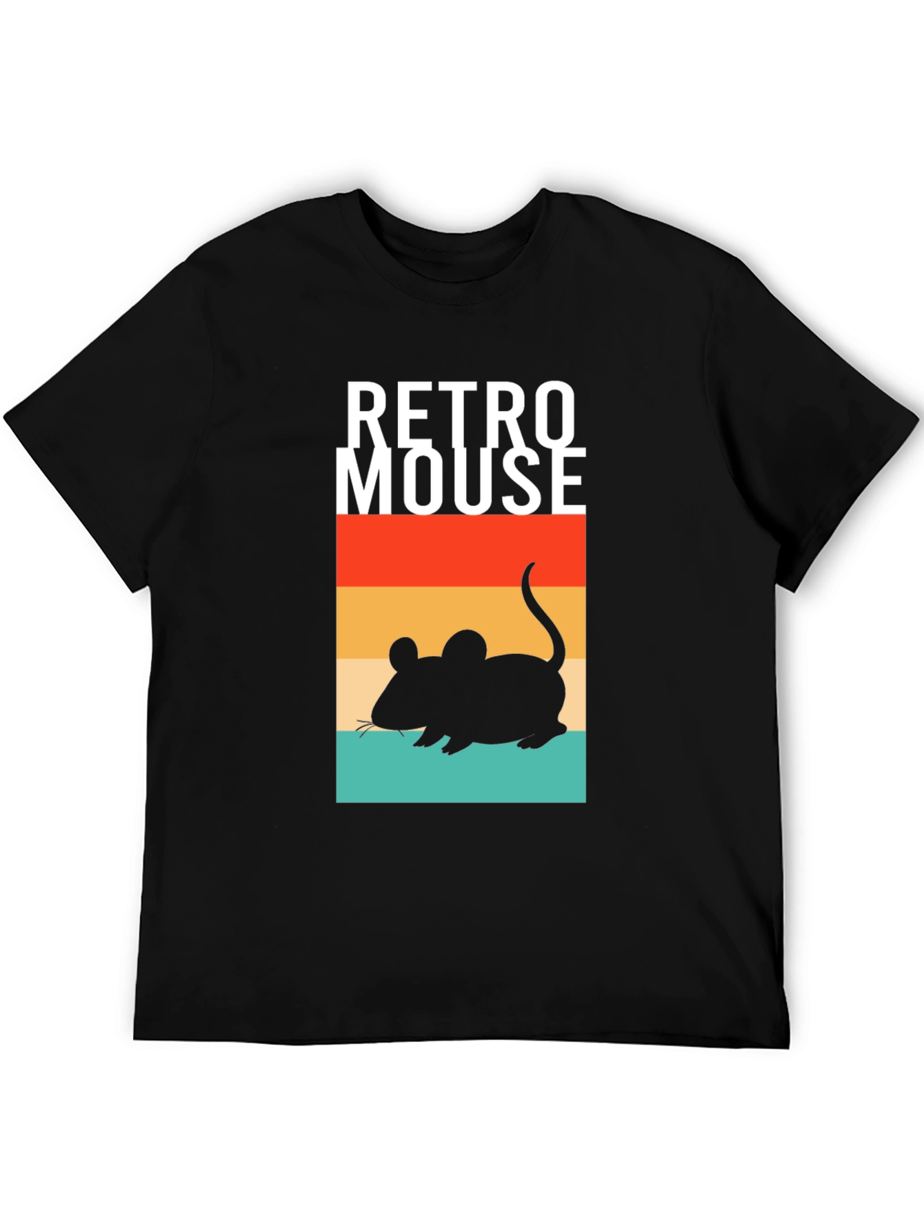 Black Retro Mouse Graphic T-Shirt - Vintage Style Black Tee view 5