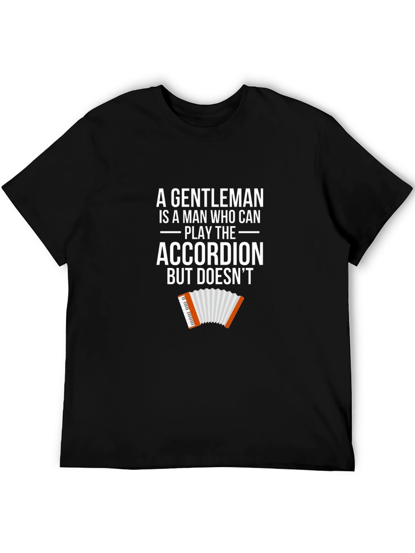 Black Gentleman Accordion T-Shirt - Humorous Musician Tee view 5