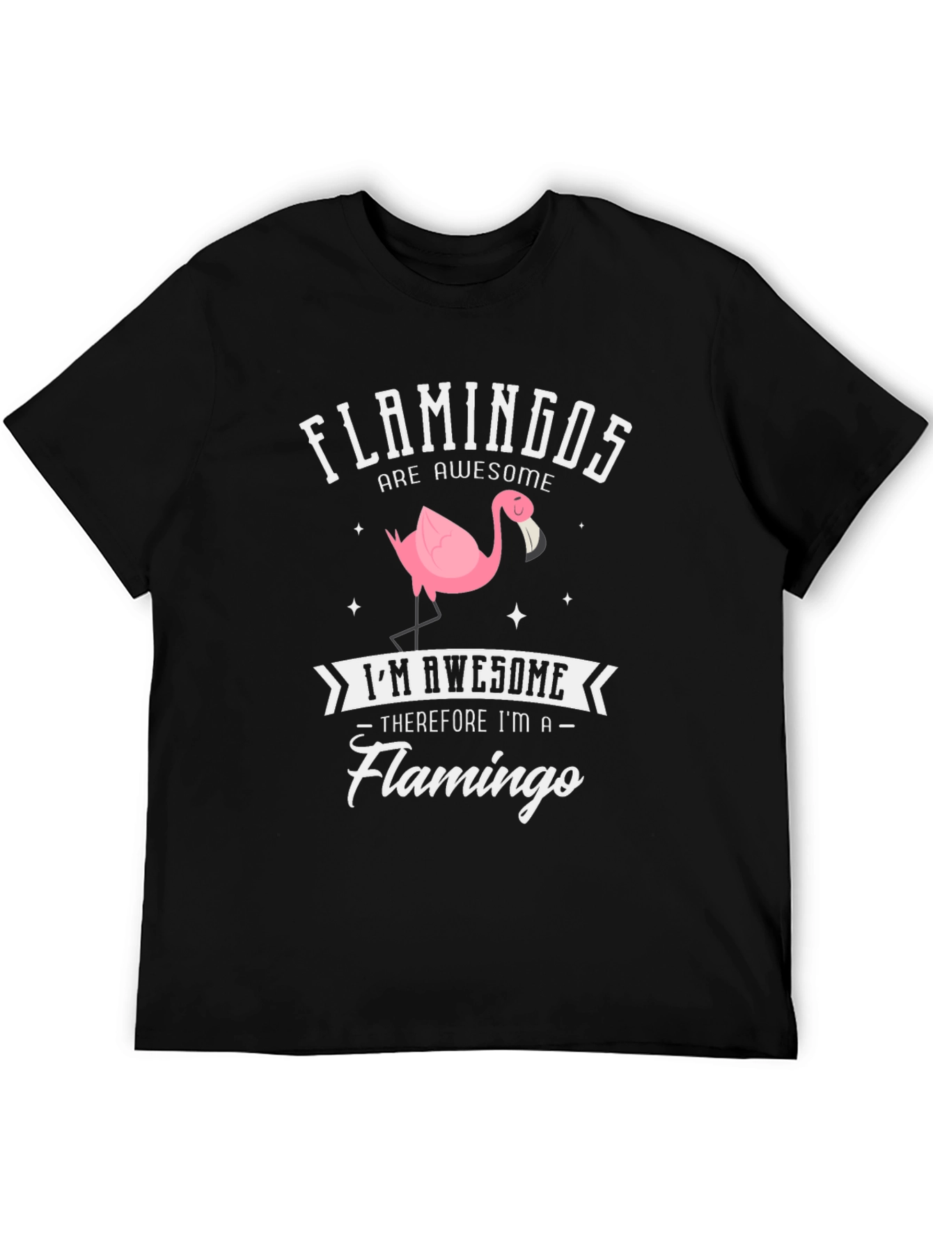 Black Funny Flamingo T-Shirt: Awesome Flamingo Graphic Tee view 5