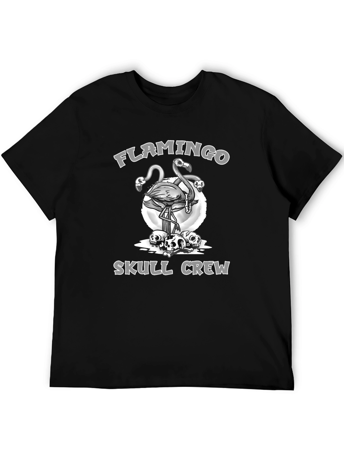 Black Flamingo Skull Crew Graphic Tee view 5