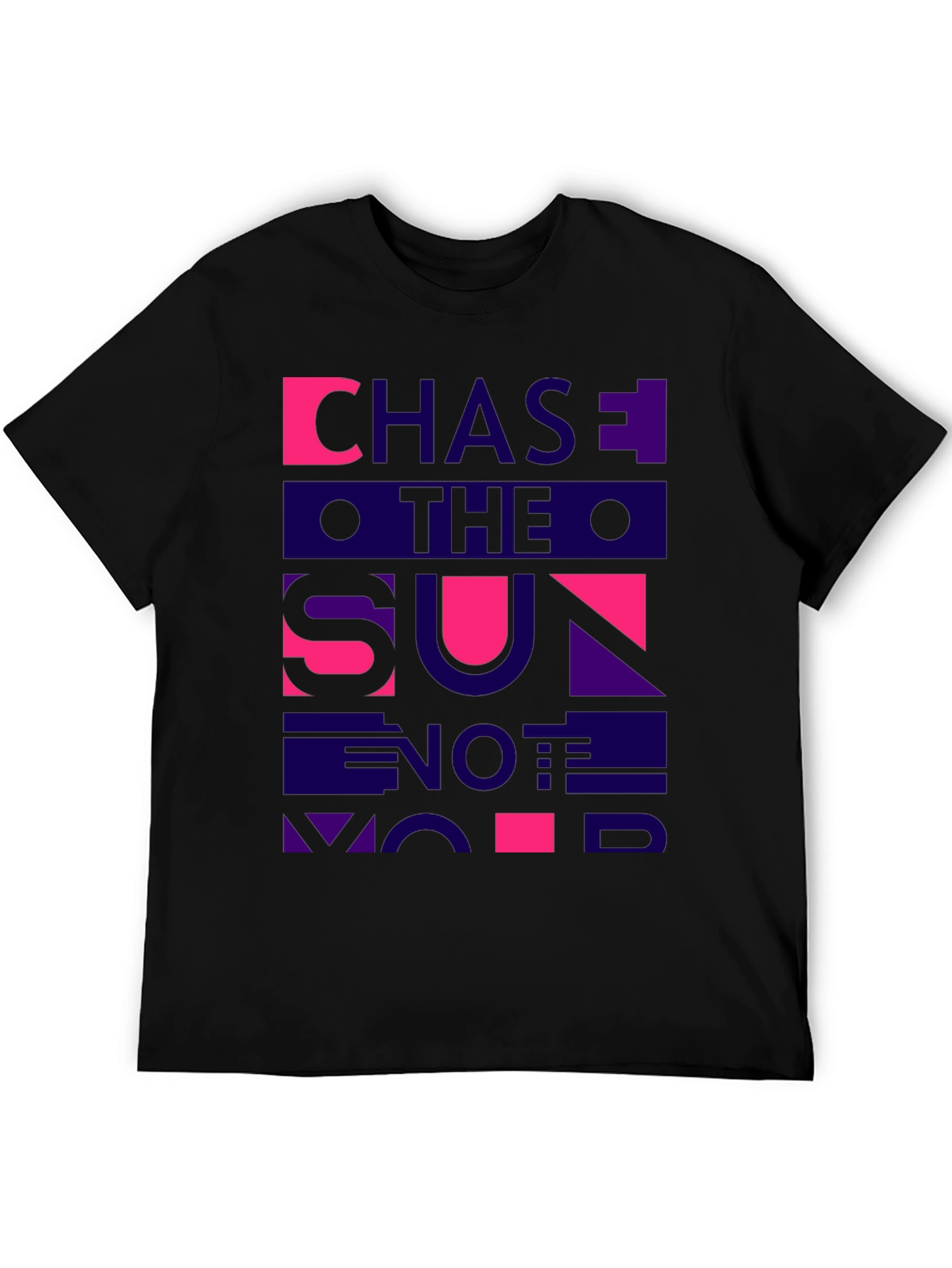 Black Chase The Sun Graphic Tee - Black Cotton Casual T-Shirt view 5