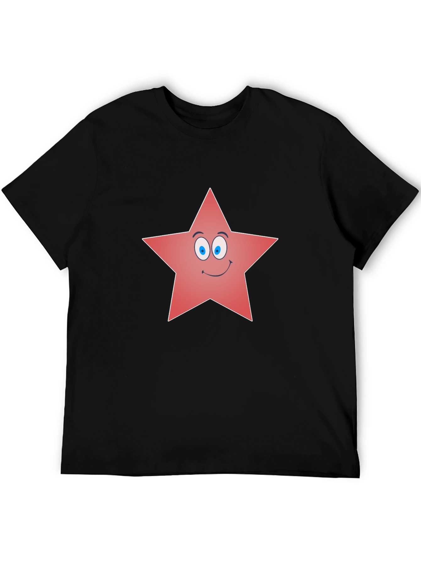 Black Funny Star Graphic Tee - Black Cotton Blend Shirt view 5