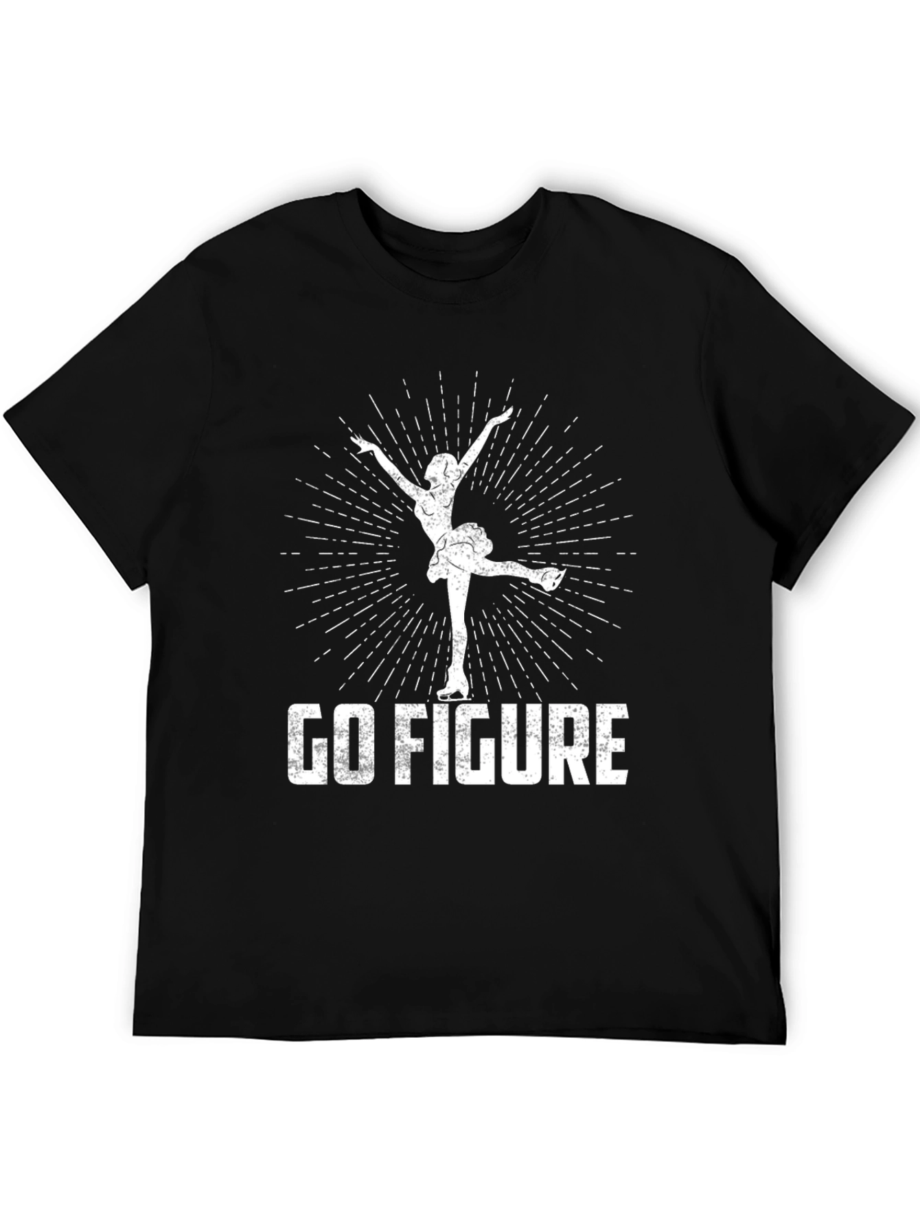 Black Go Figure T-Shirt - Ice Skating Design view 5