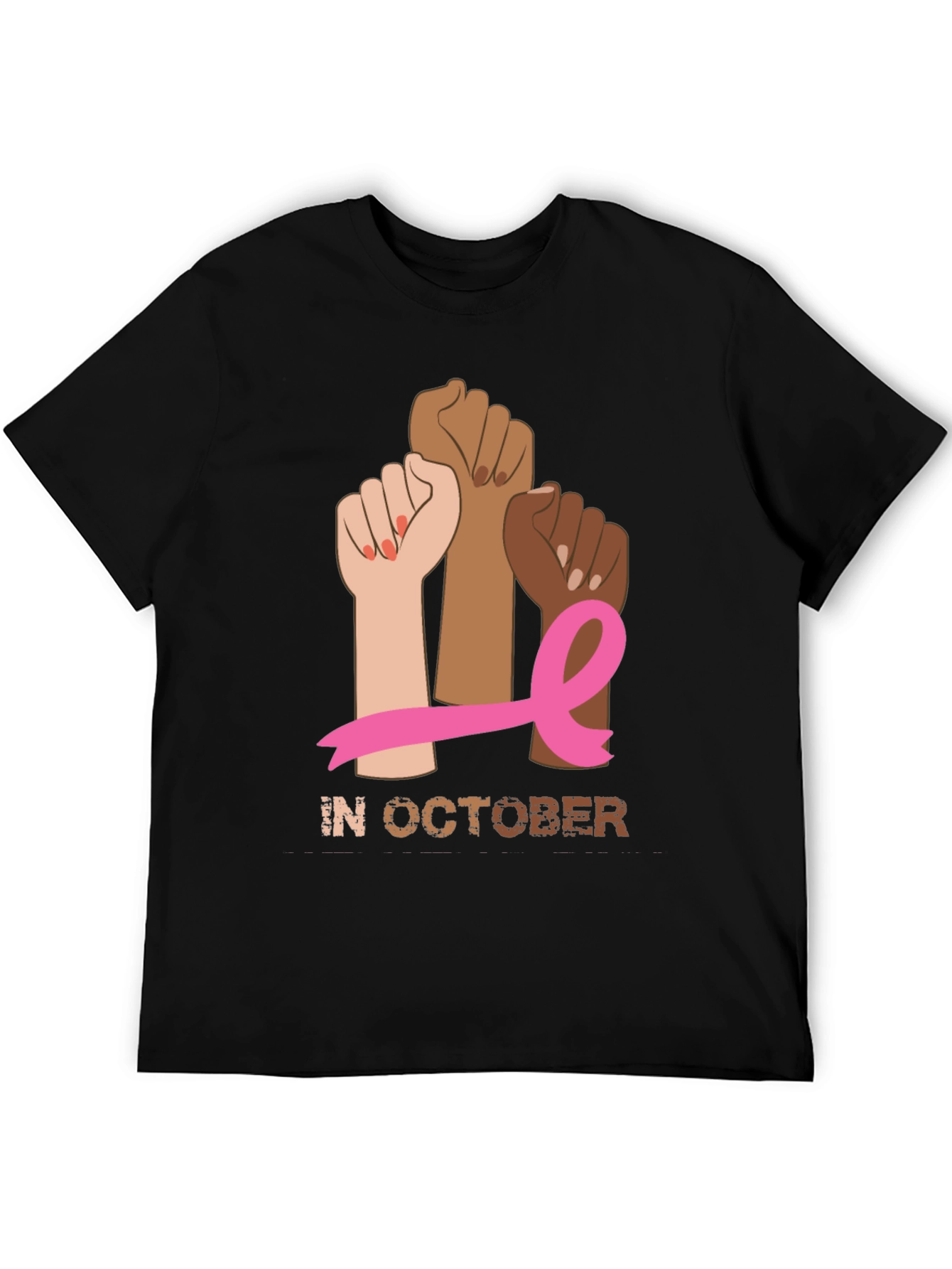 Black Breast Cancer Awareness Month T-Shirt view 5