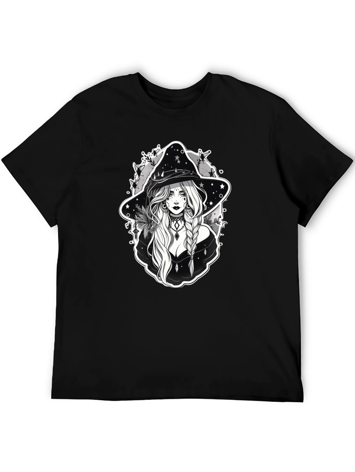 Black Witch Graphic T-Shirt - Black Cotton Tee view 5