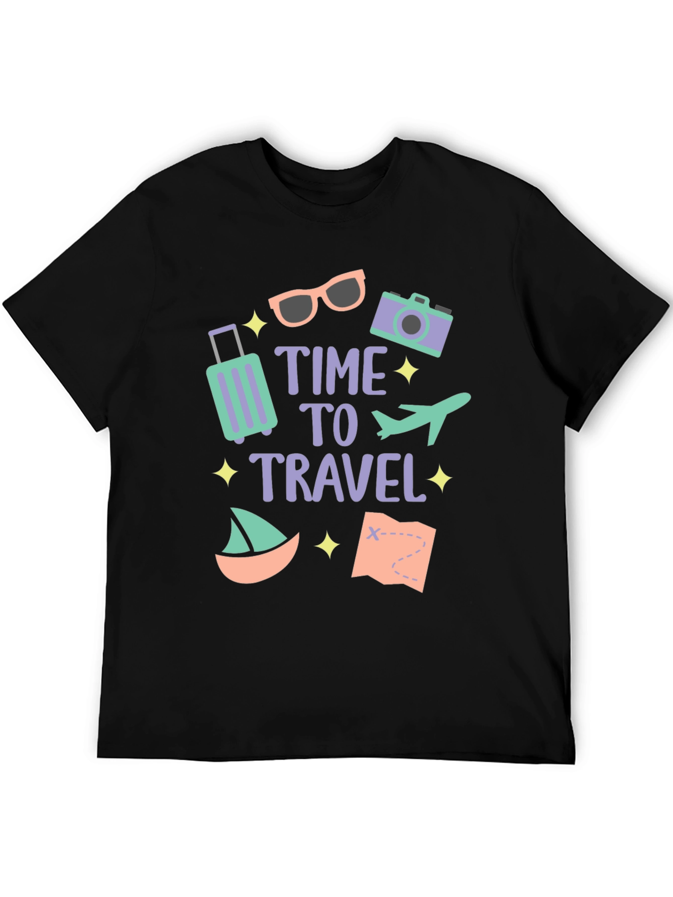Black Time to Travel T-Shirt view 5