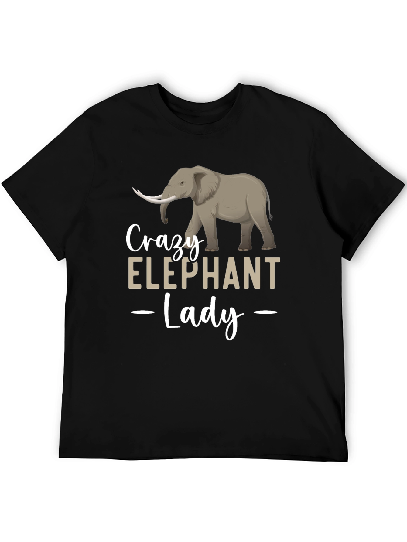 Black Crazy Elephant Lady Graphic Tee view 5