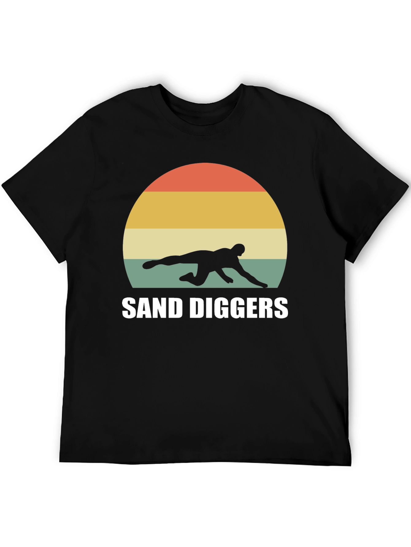 Black Retro Sand Diggers T-Shirt - Beach Volleyball Tee view 5