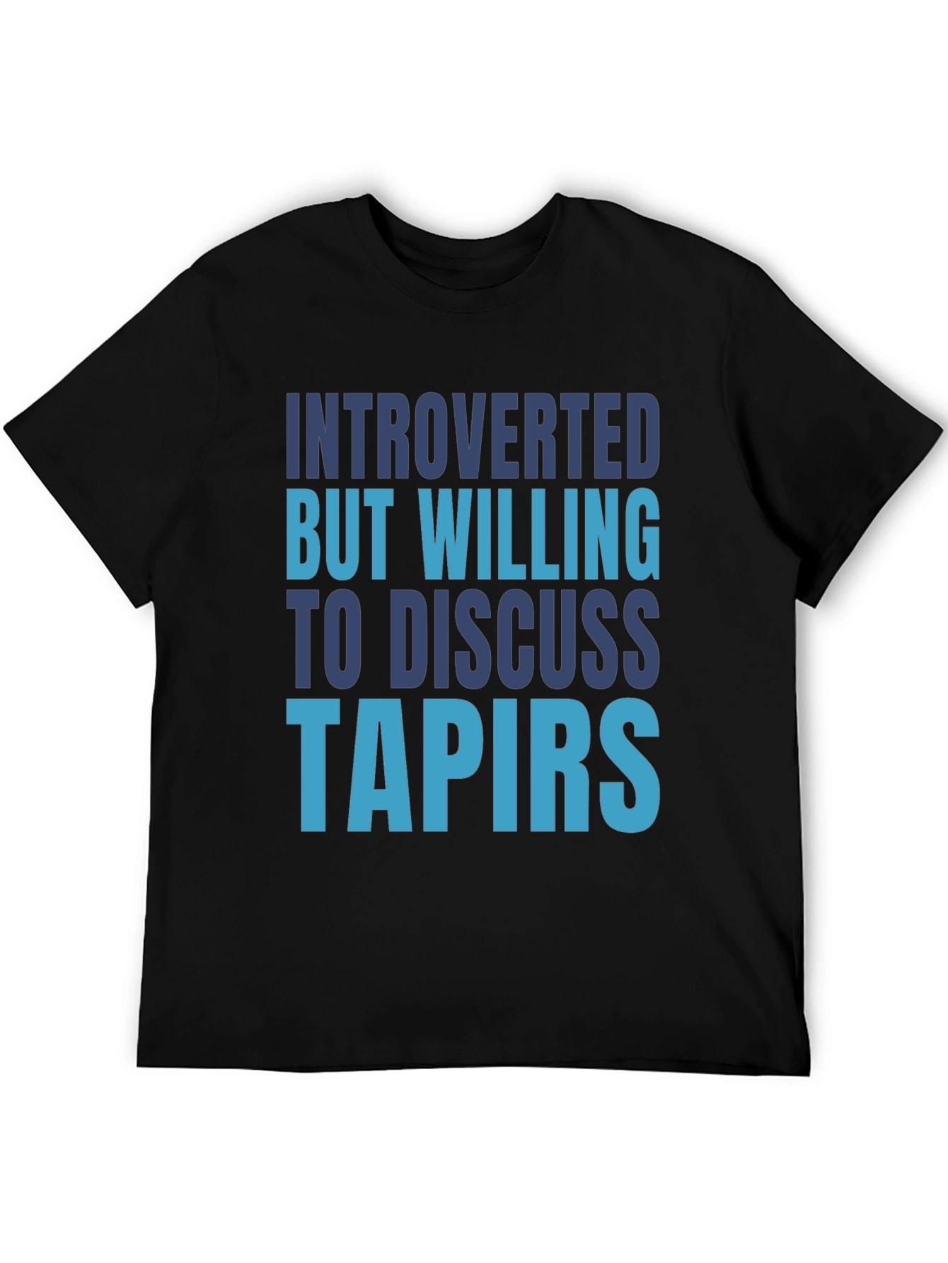 Black Introverted Tapir Lover T-Shirt view 5
