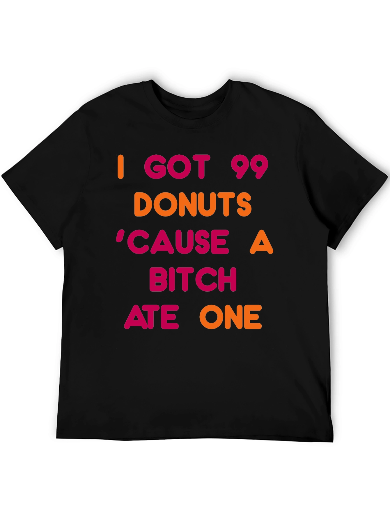 Black 99 Donuts Graphic Tee - Funny Novelty T-Shirt view 5