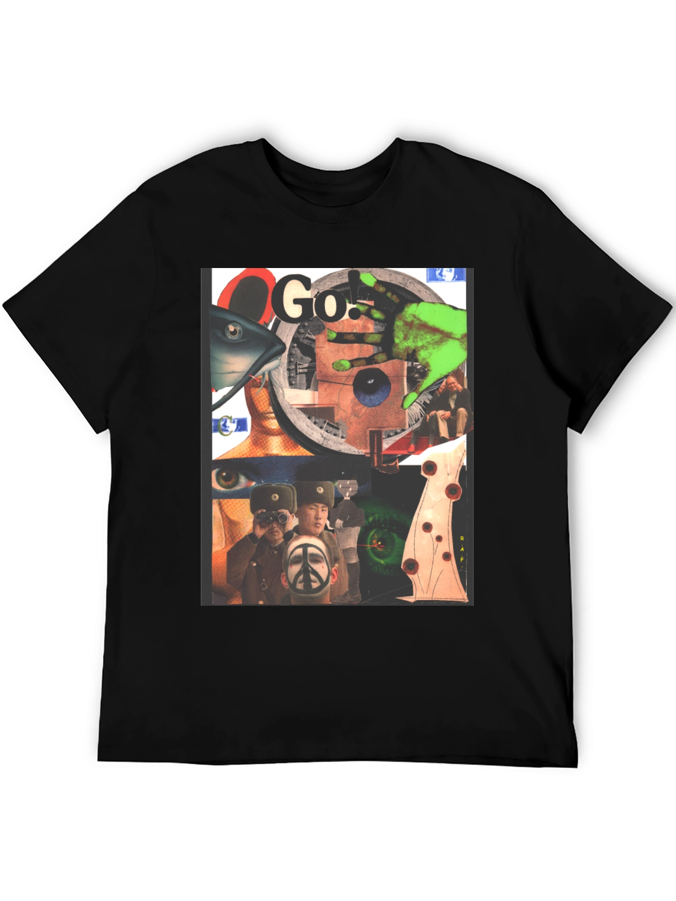 Black Graphic Print Black T-Shirt view 5