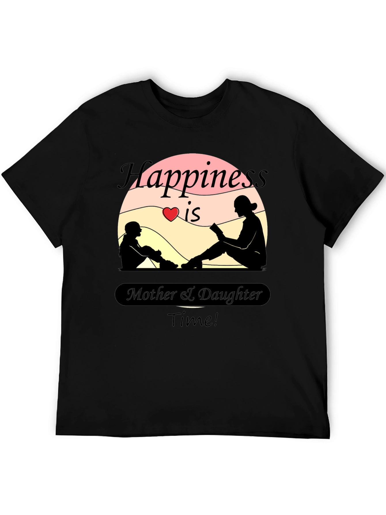Black Mother & Daughter Time T-Shirt - Black Graphic Tee view 5