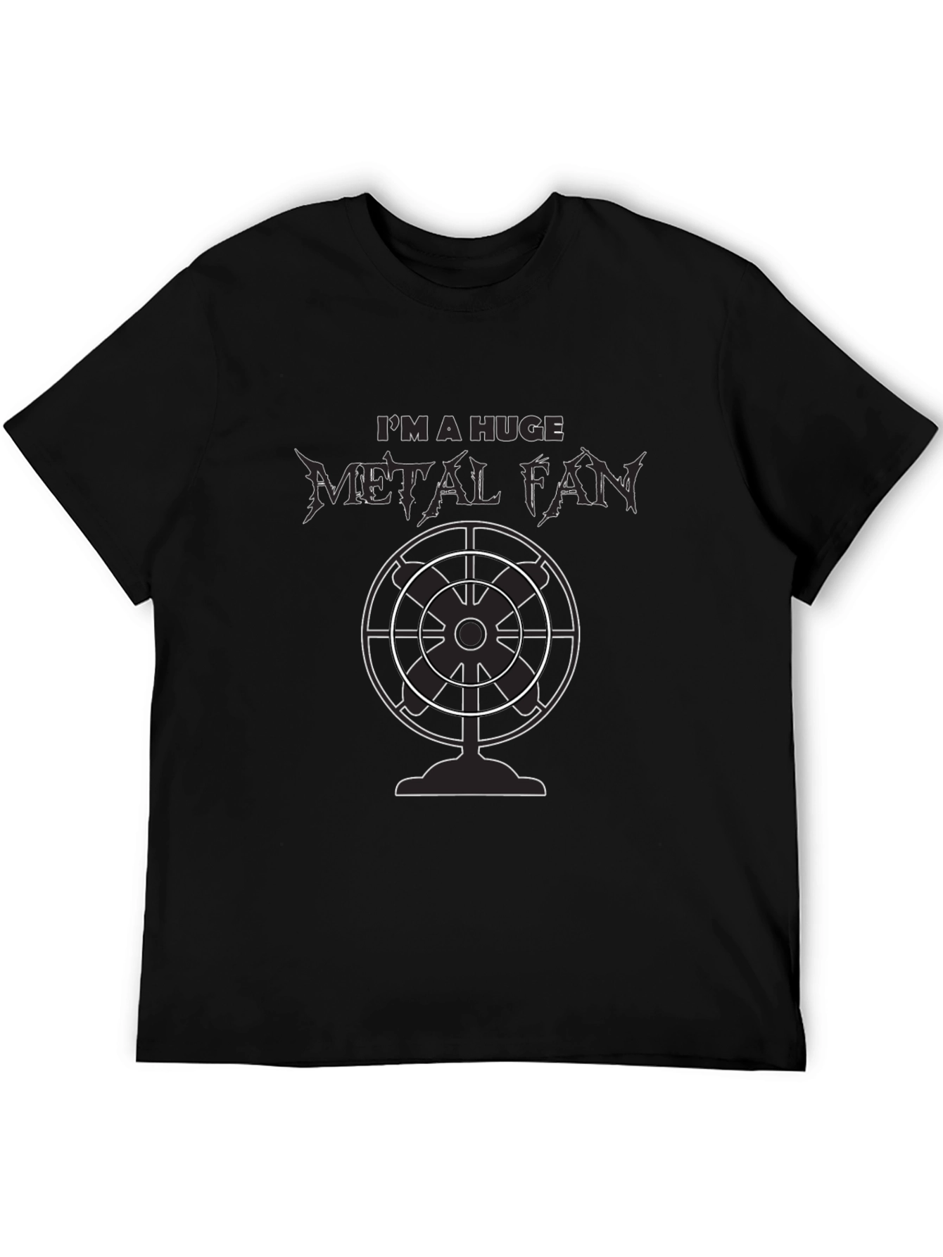 Black Metal Fan Graphic T-Shirt - Black Crew Neck view 5