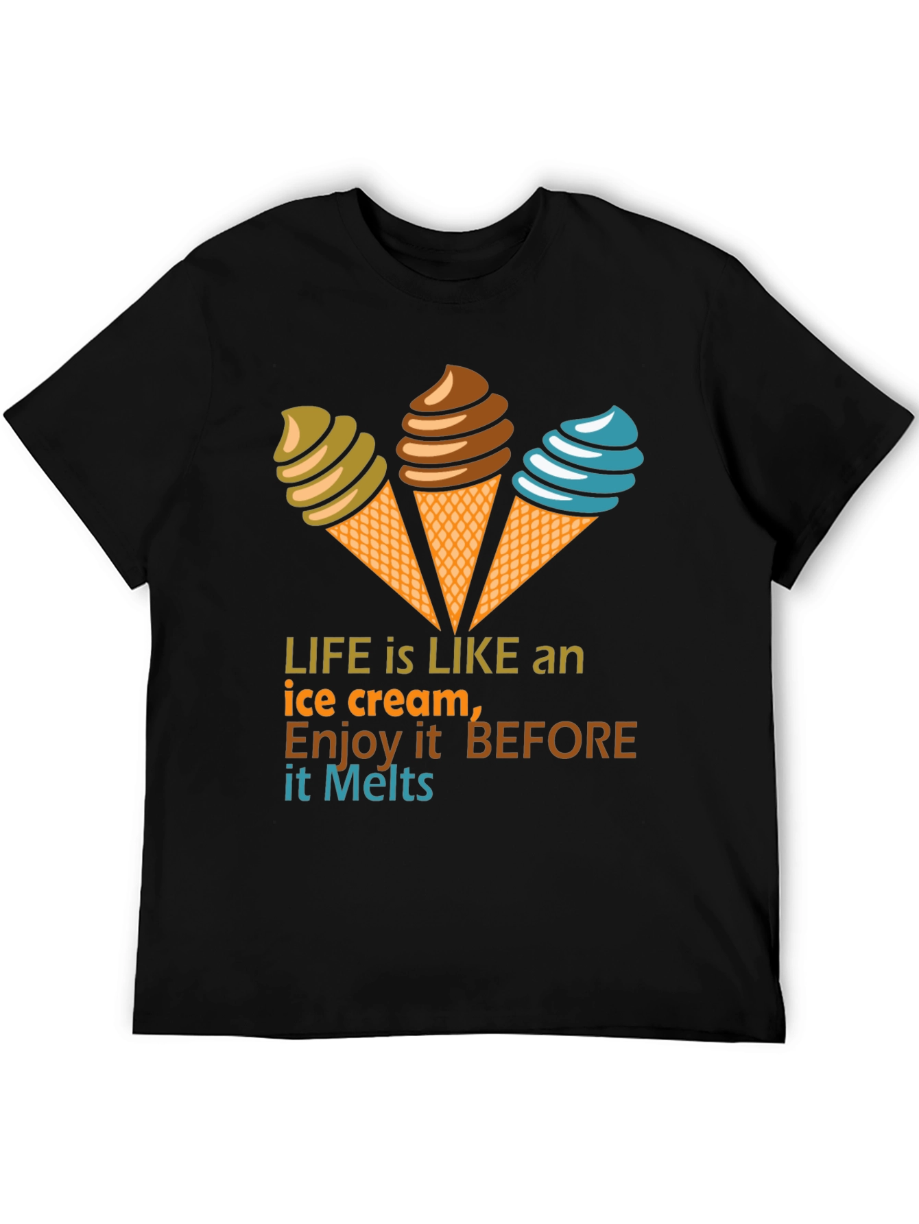 Black Life Is Like an Ice Cream Graphic T-Shirt view 5