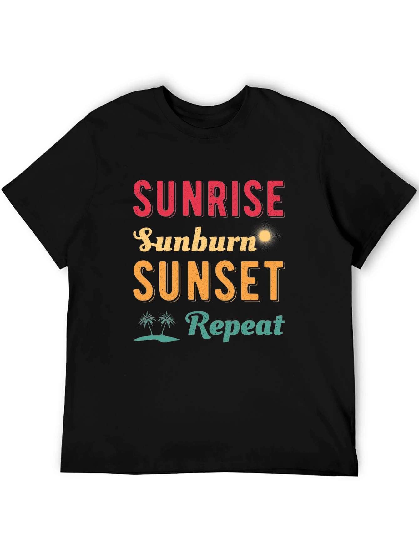 Black Sunrise Sunburn Sunset Repeat Graphic Tee view 5