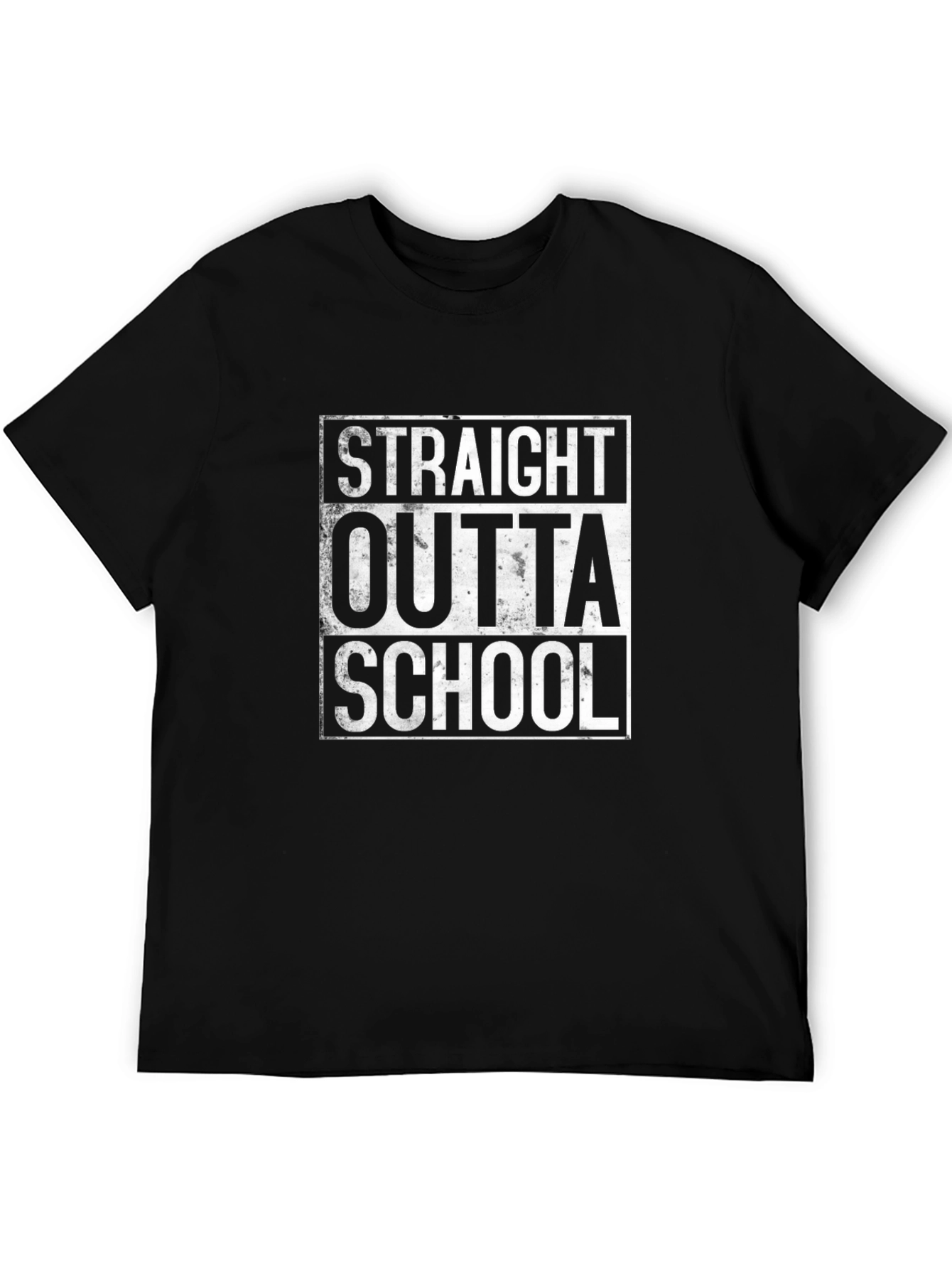 Black Straight Outta School T-Shirt - Graduation Gift view 5