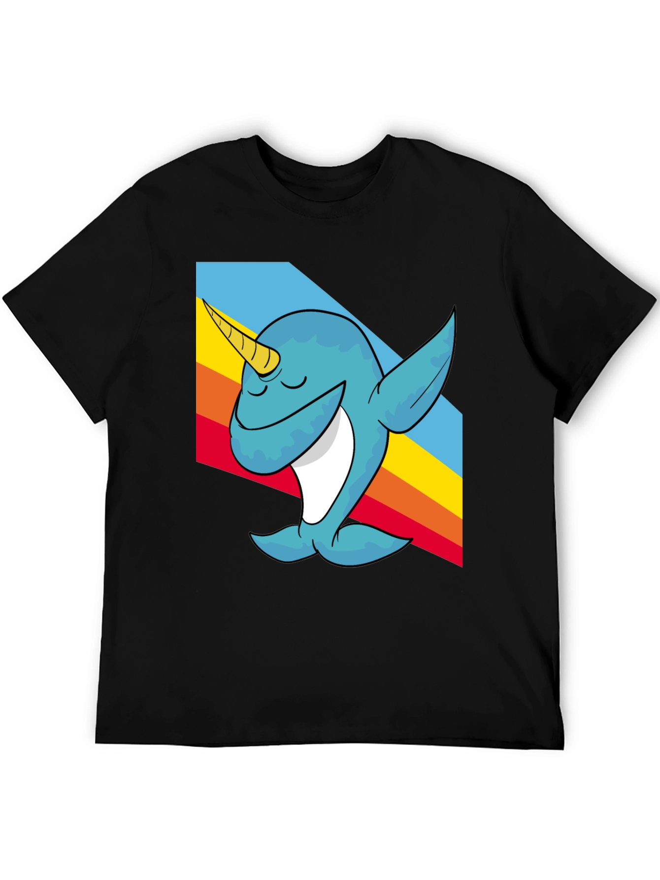 Black Narwhal Dabbing T-Shirt - Fun Cartoon Tee view 5