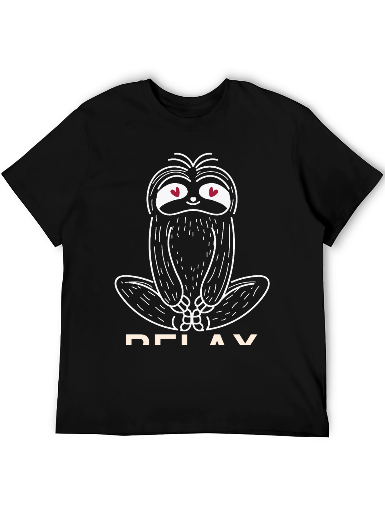 Black Relax Sloth Tee - Funny Animal Lover T-Shirt view 5