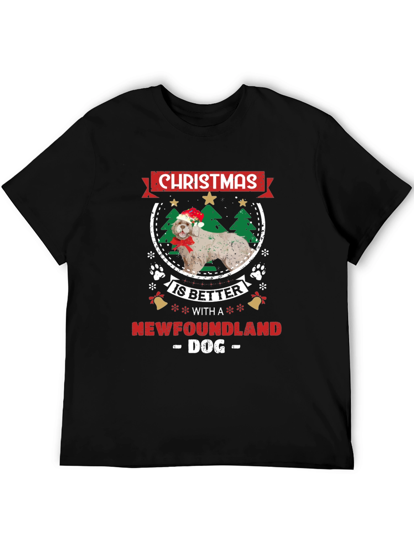 Christmas Newfoundland Dog T-Shirt - 5