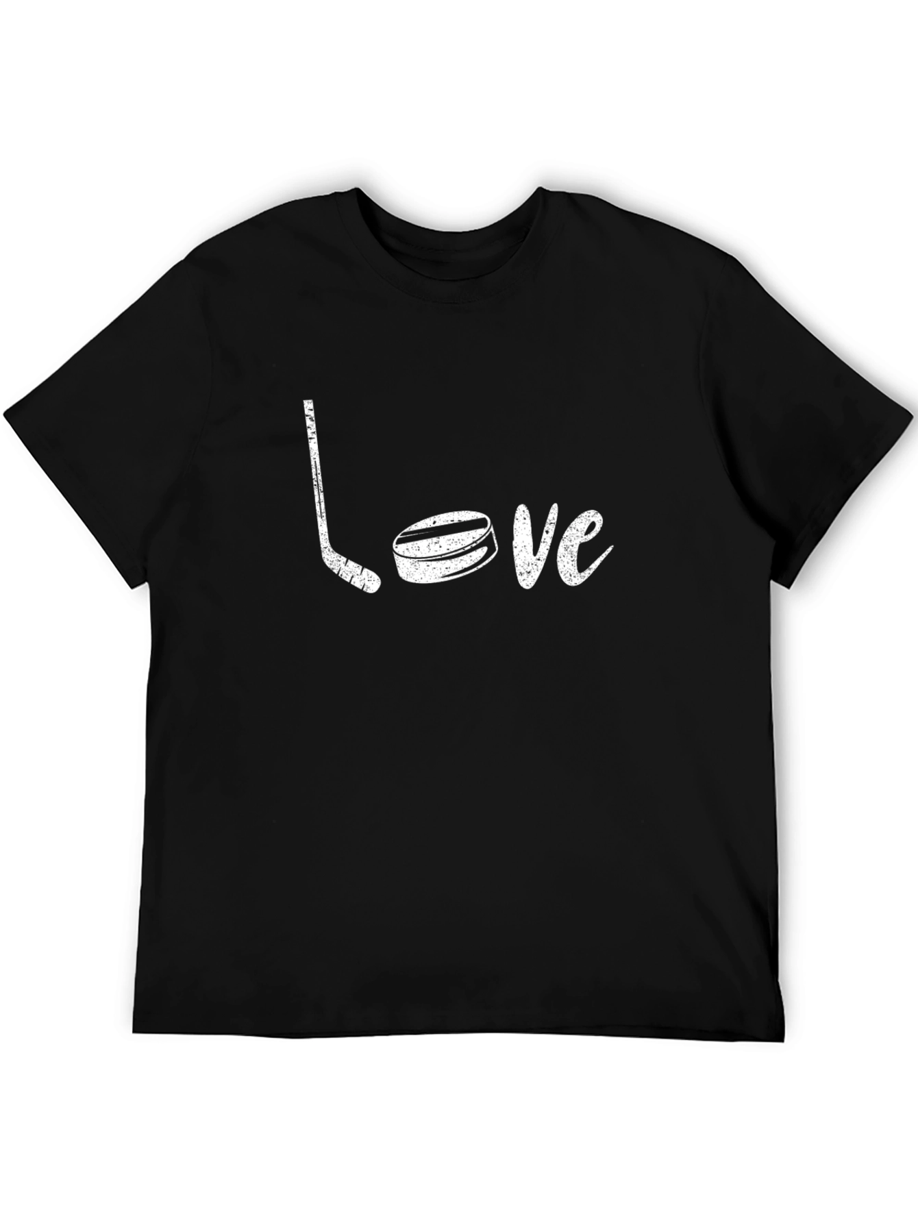 Black Hockey Love Graphic Tee - Black Cotton Shirt view 5