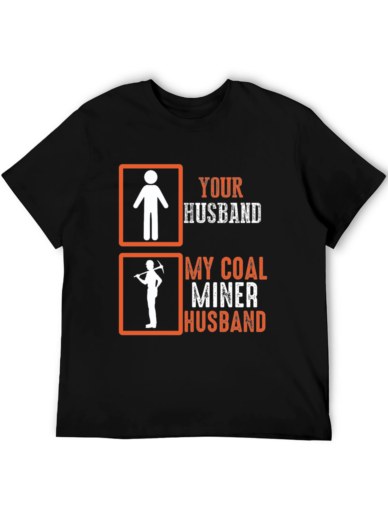 Black Coal Miner Husband Graphic T-Shirt view 5