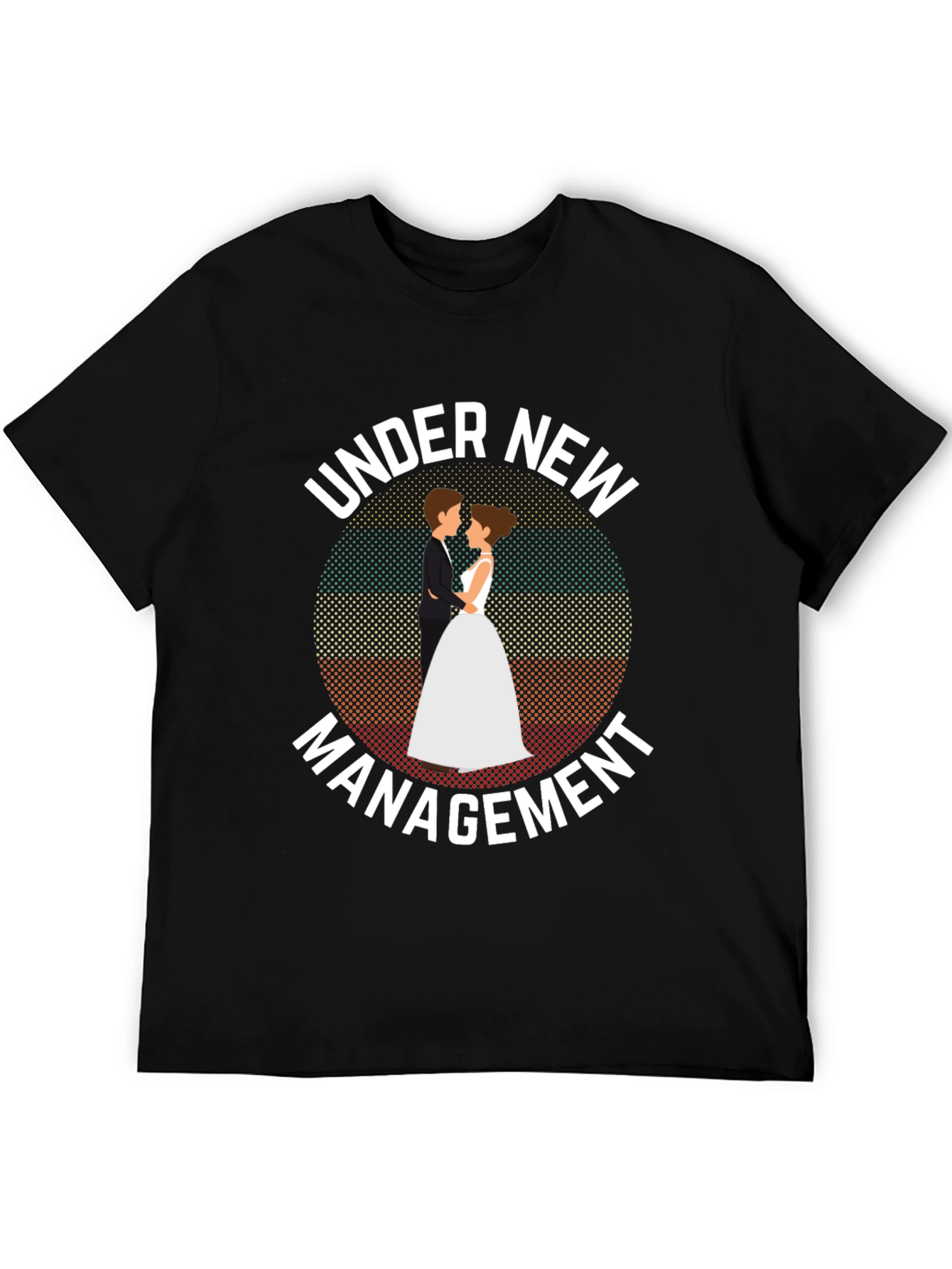 Black Under New Management T-Shirt - Wedding Humor Tee view 5