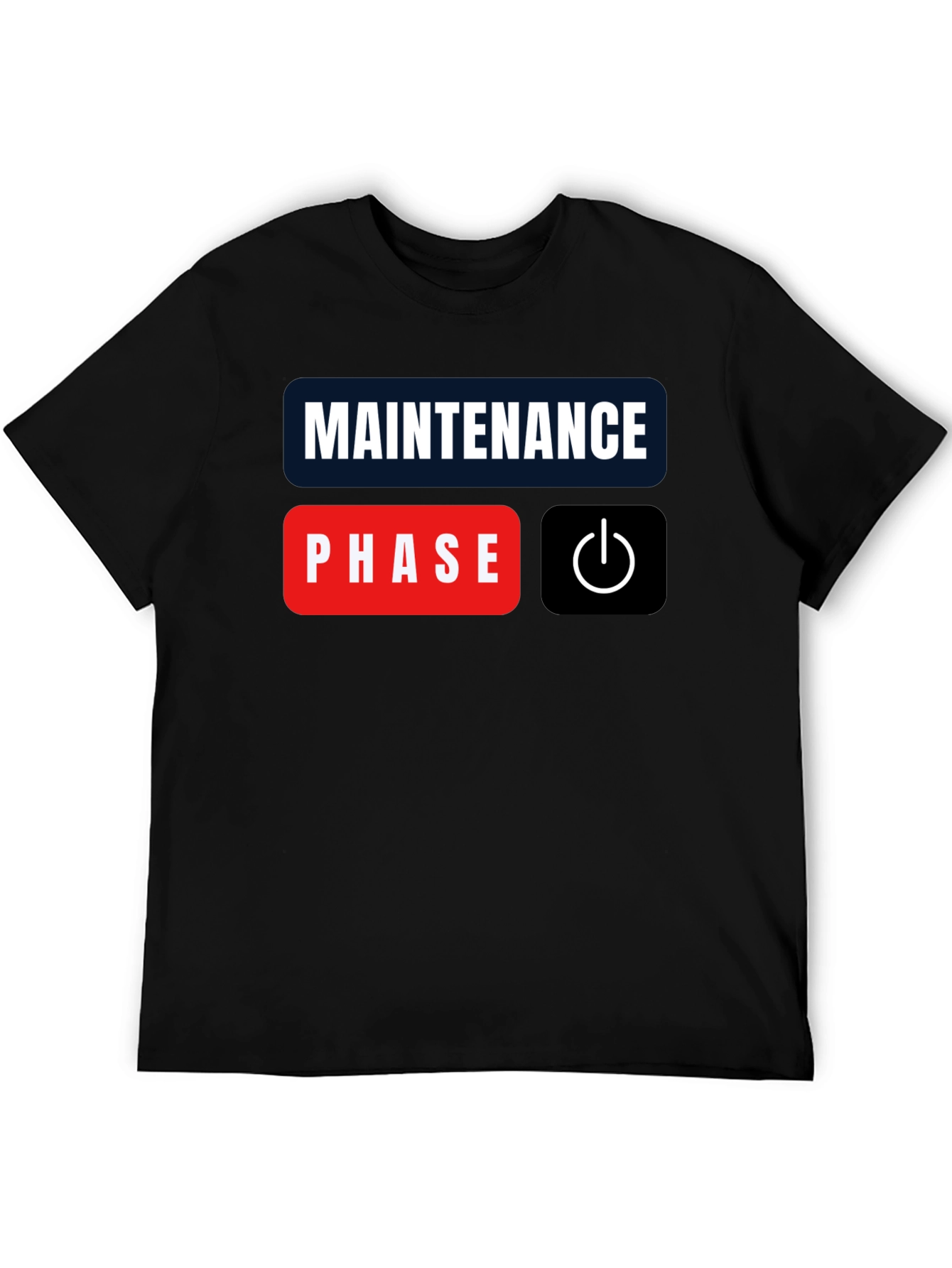 Black Maintenance Phase Mode On Black T-Shirt view 5