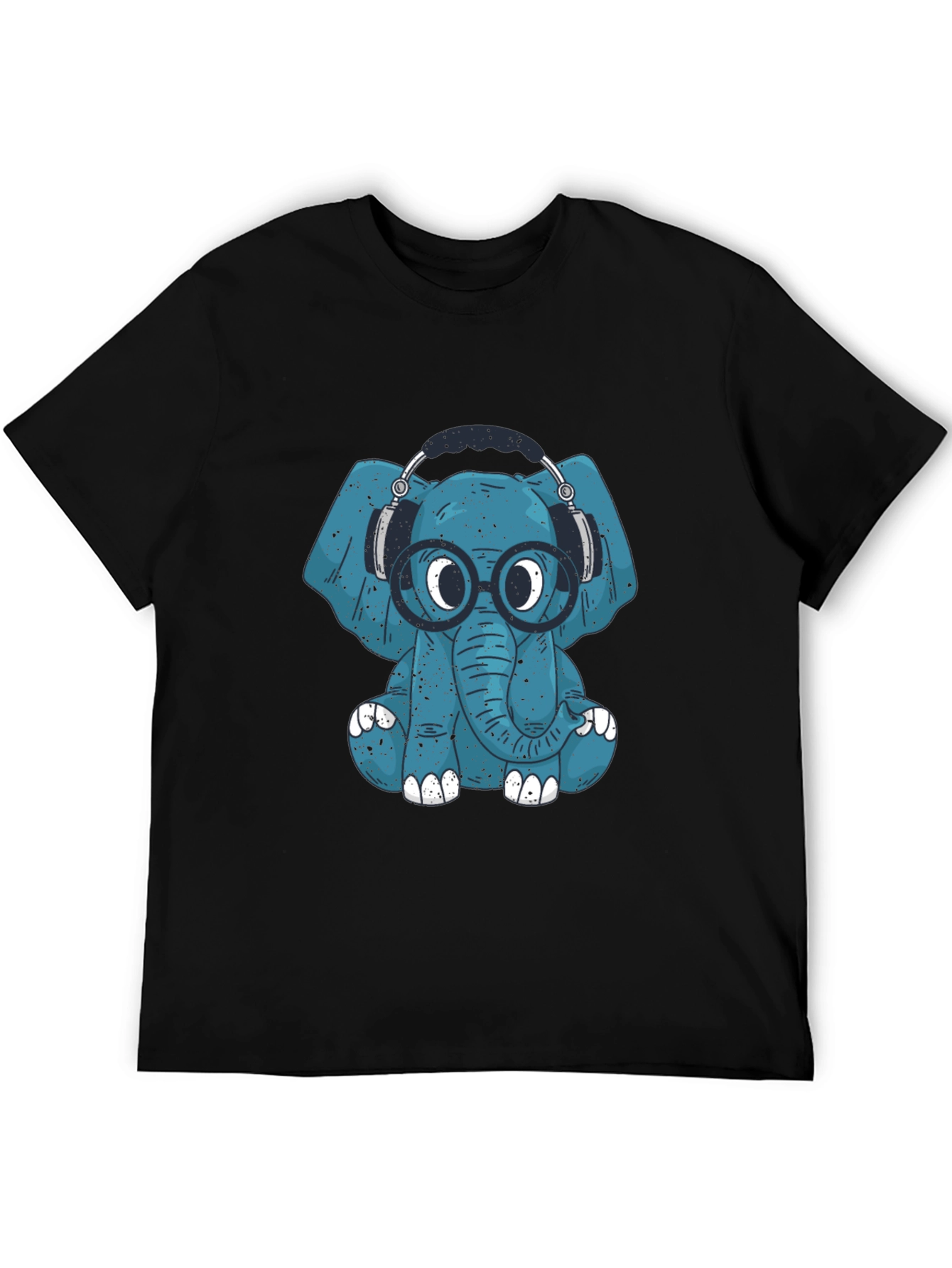 Blue Elephant Geek T-Shirt - Quirky Graphic Tee - 5