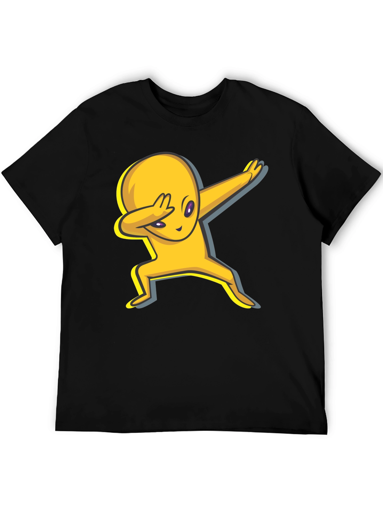Black Dabbing Alien Graphic Tee - Trendy Casual Wear view 5