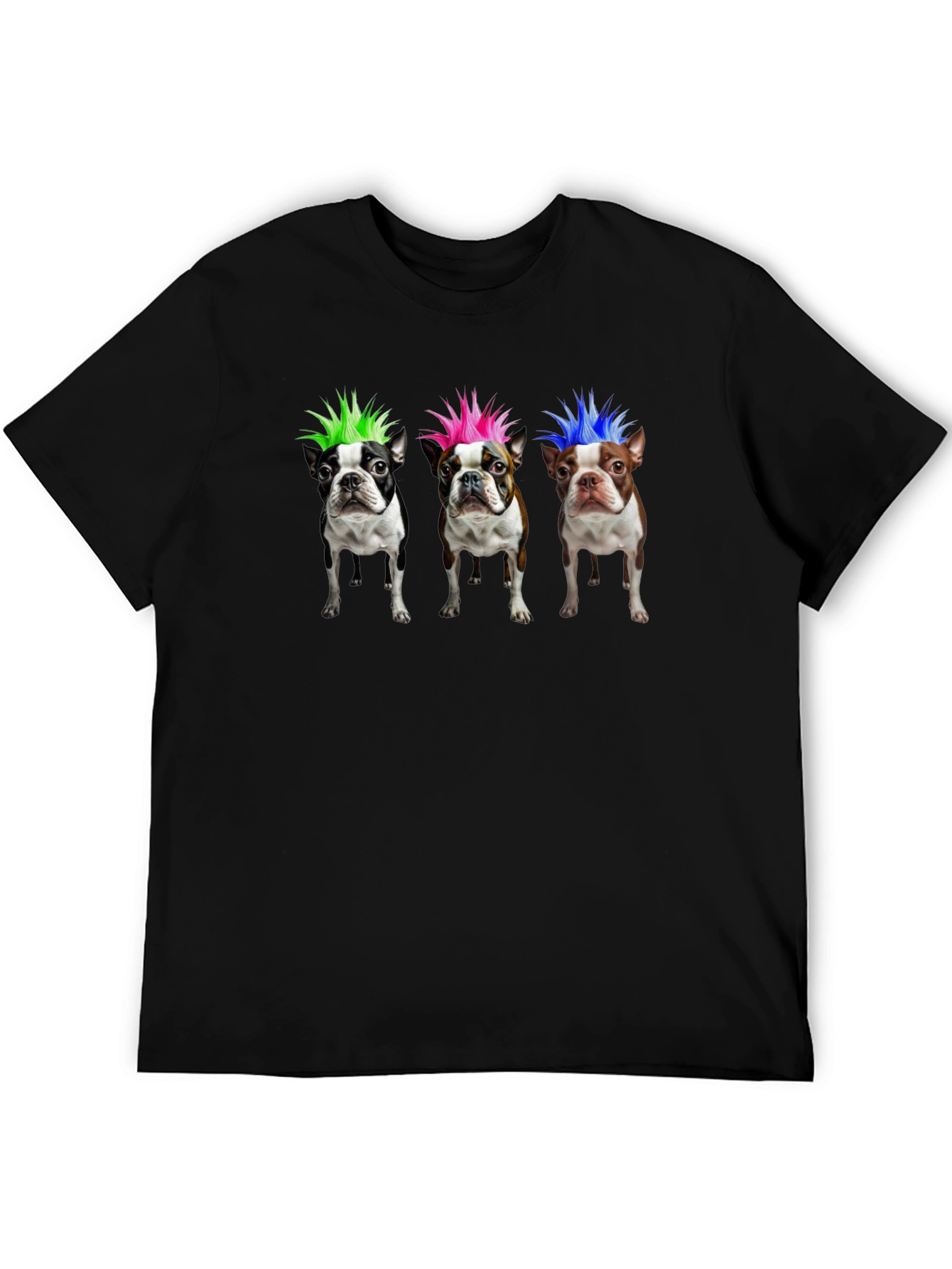 Black Punk Rock Dog T-Shirt: Unique Graphic Tee view 5