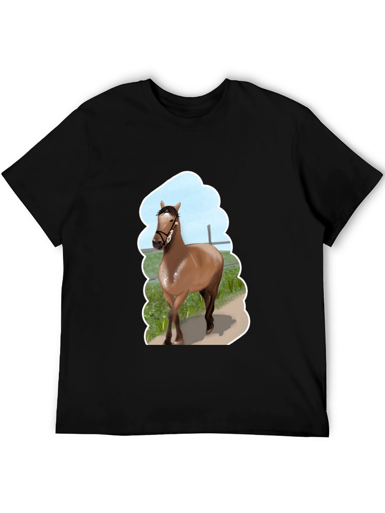 Black Horse Graphic Tee - Stylish Unisex Design view 5